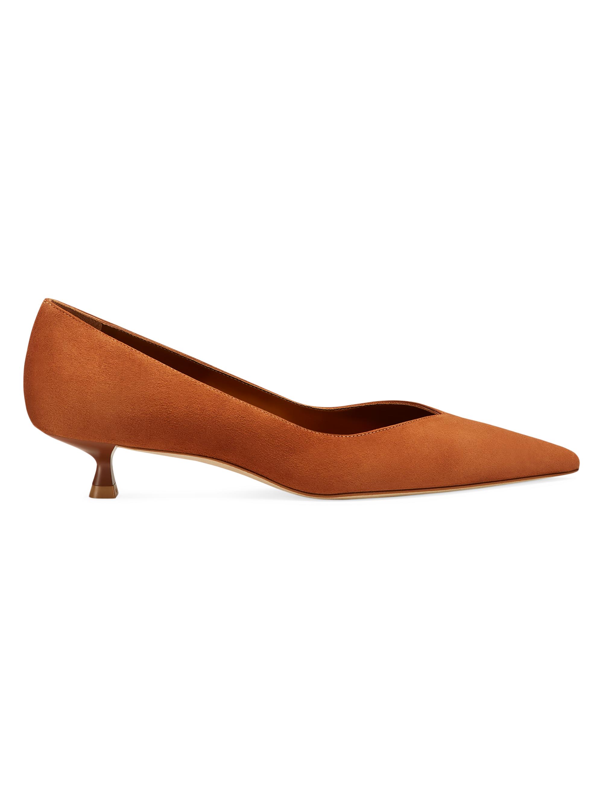 Stuart Weitzman Women's Eva 35MM Suede Pumps - Briddle Brown