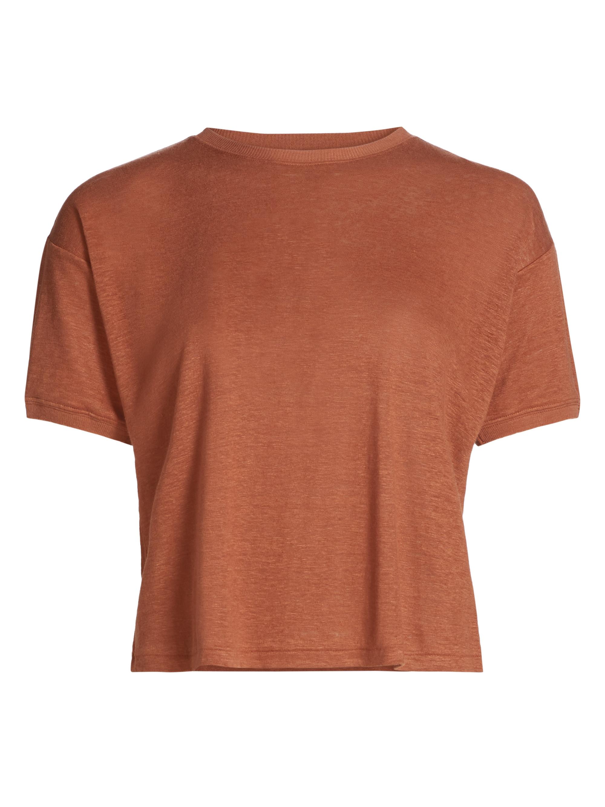 Frame Women's Linen Crewneck T-Shirt - Deep Rust