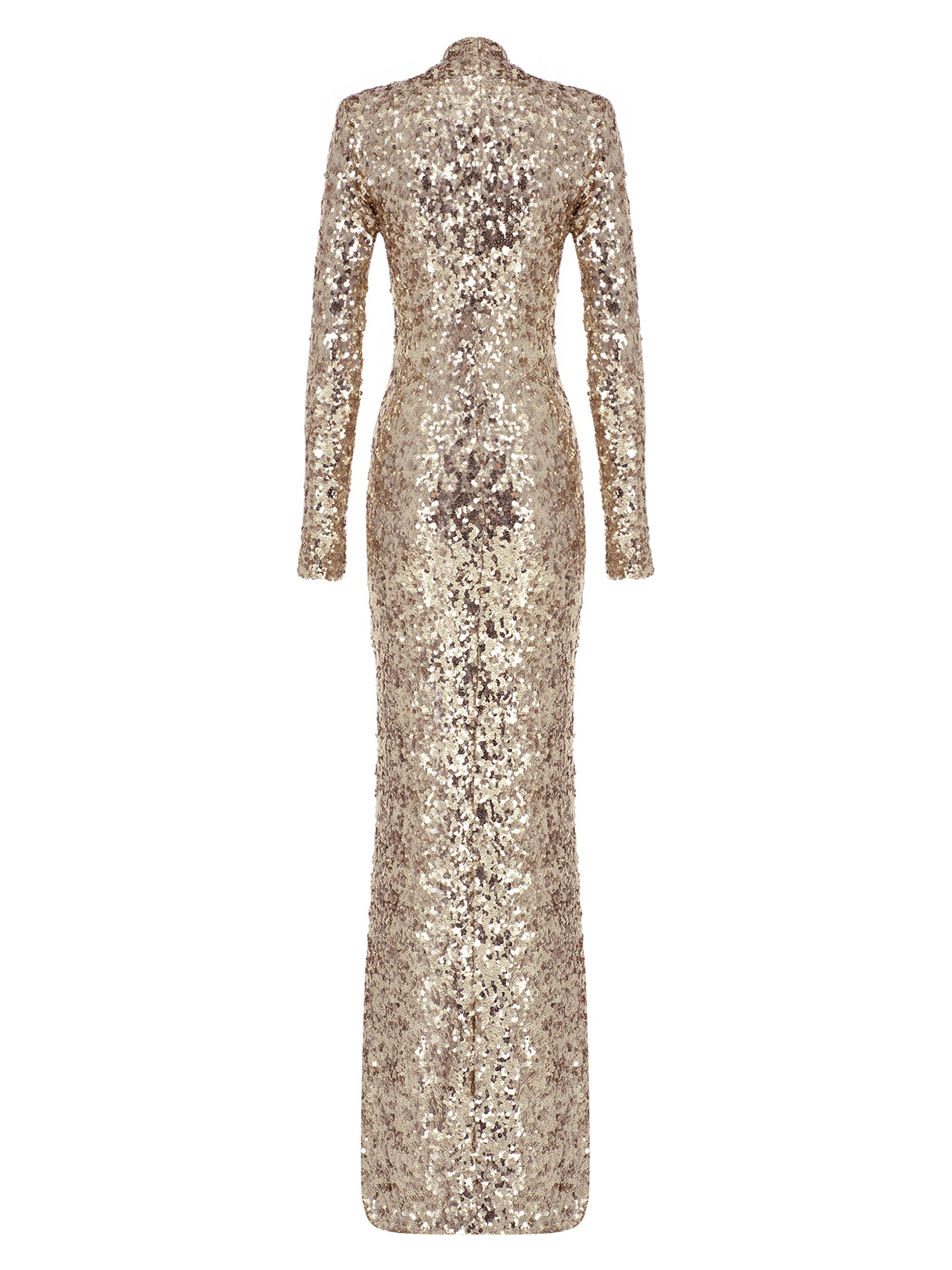 slim fit dress slacks Maxi Long Gold Lace Halter Formal Prom Evening Dress EN5612 Size 8 / Gold main image 0