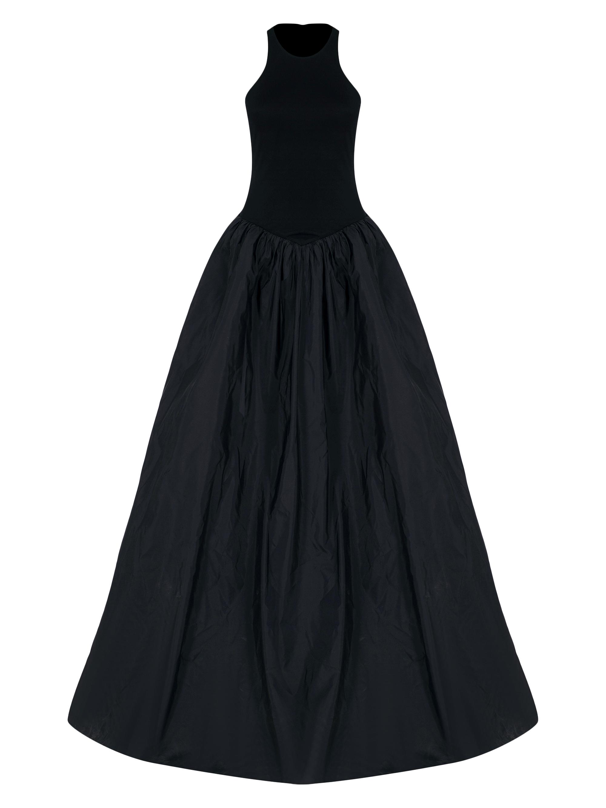 The New Arrivals Ilkyaz Ozel Women's Cate Silk Fit-And-Flare Sleeveless Gown - Black Oyster