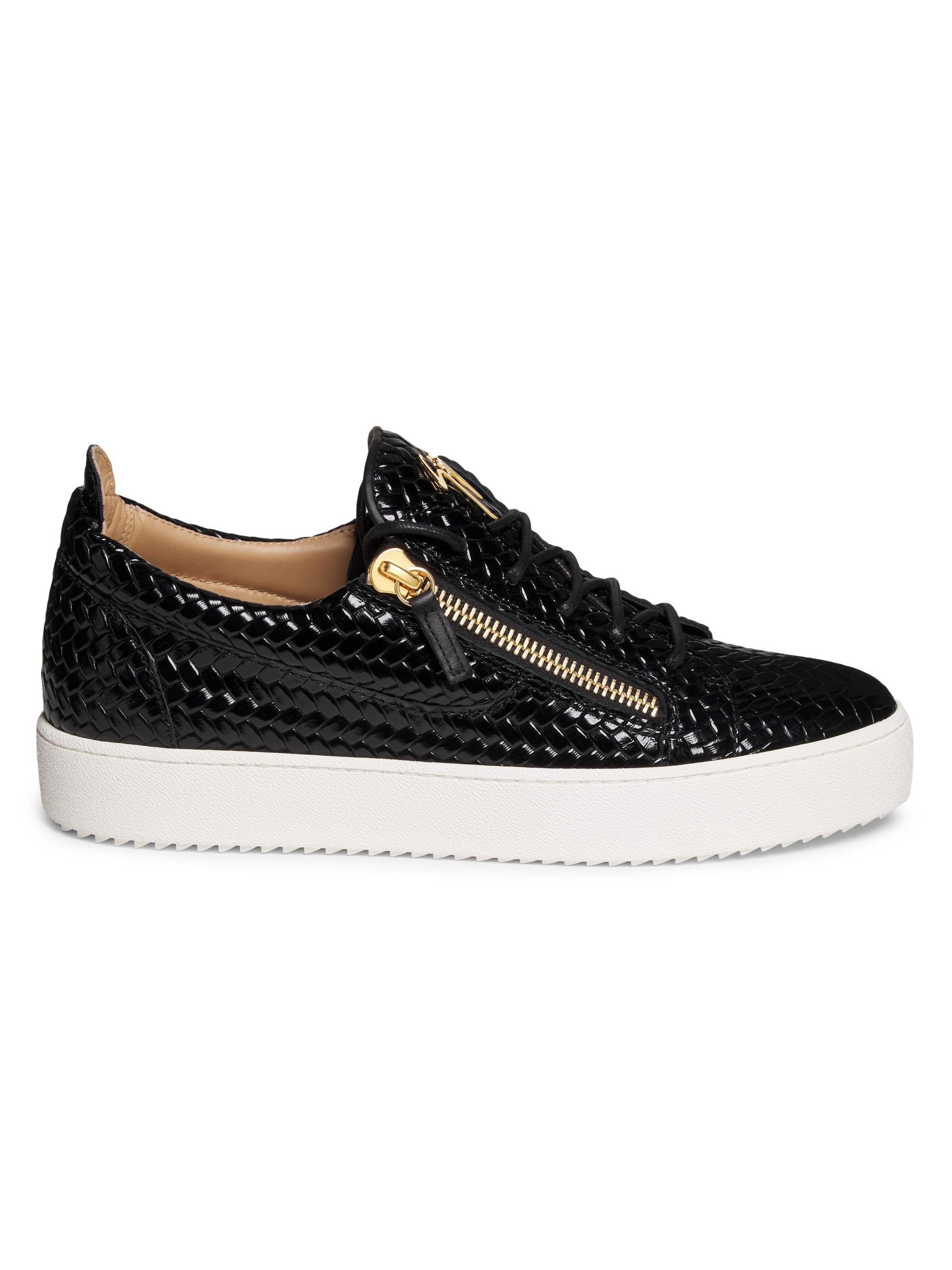 Giuseppe Zanotti Men's Leather Zip Sneakers - Nero