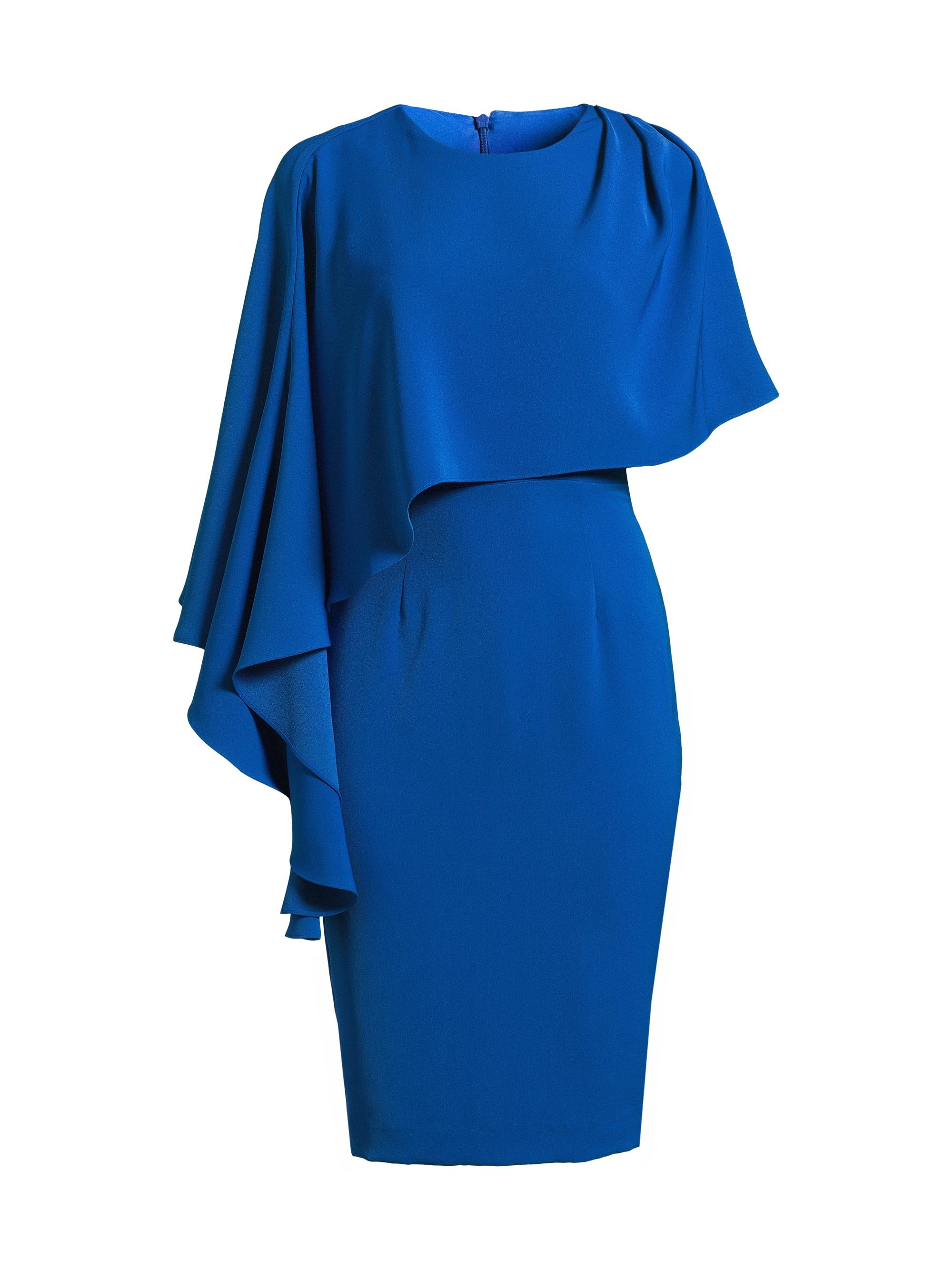 Black Halo Women's Rayna Sheath Capelet Midi-Dress - Jewel Blue