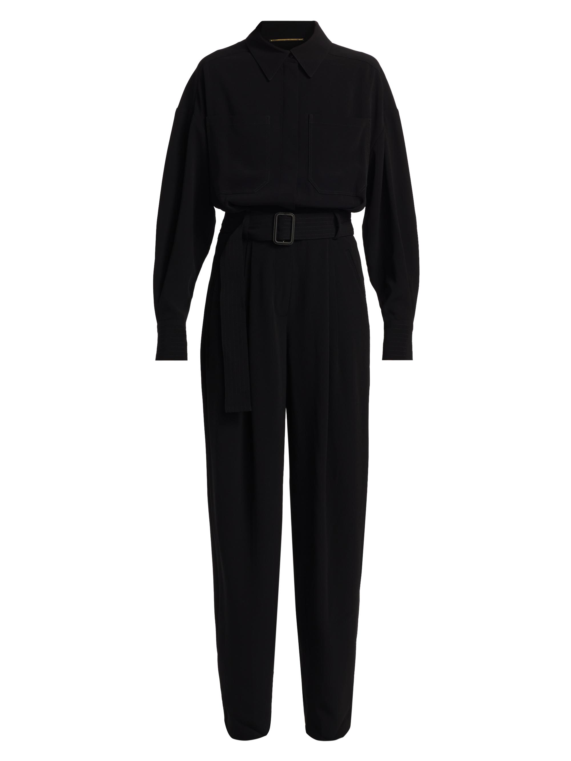 Reiss Atelier Women's Rochelle Leather Patch Jumpsuit - Black