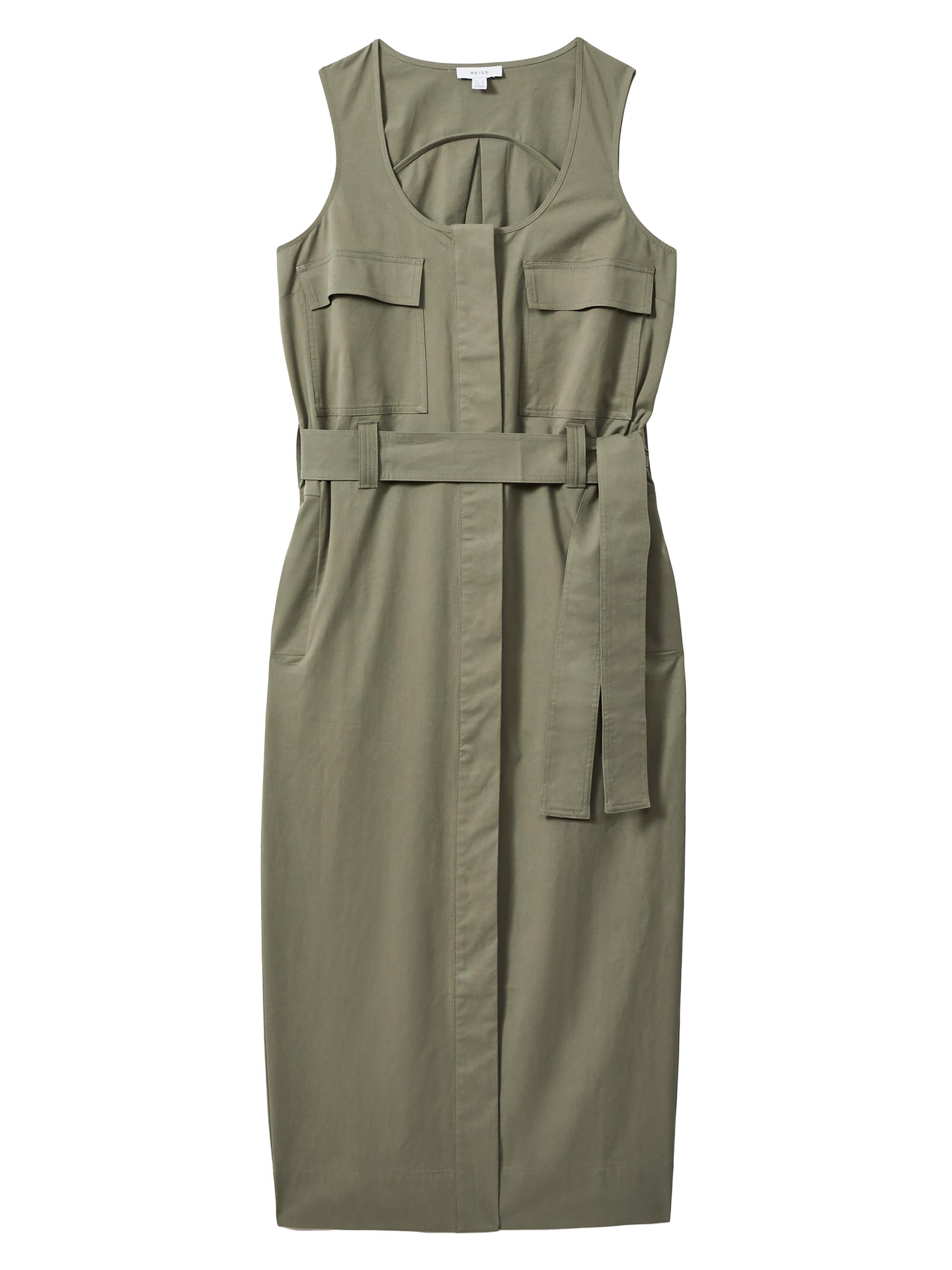 Reiss Women's Elin Sleeveless Utility Midi-Dress - Sage