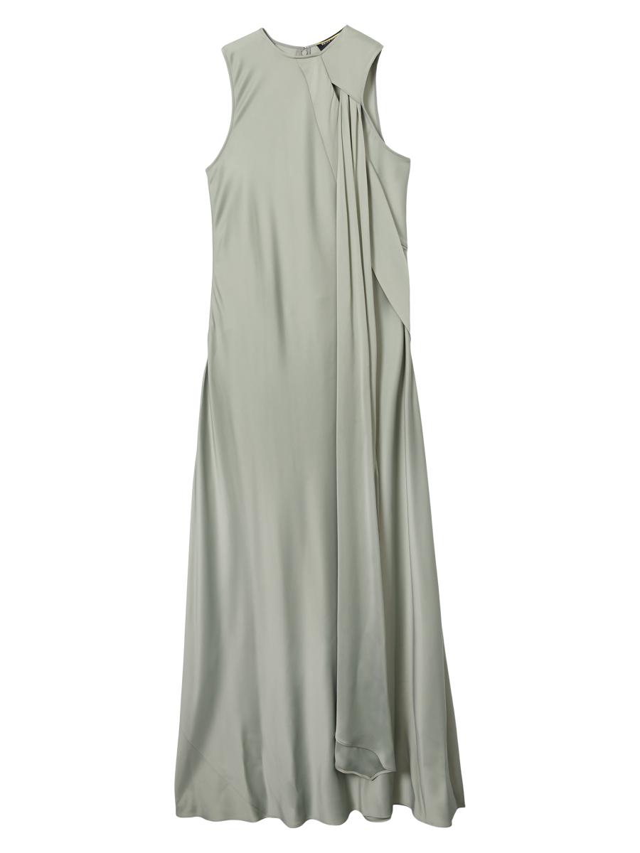 【海外限定】REISSワンピース☆Anessa Sleeveless Satin Midi Dr Reiss Petite Anessa Satin Ruched Sleeveless Midi Dress, Navy