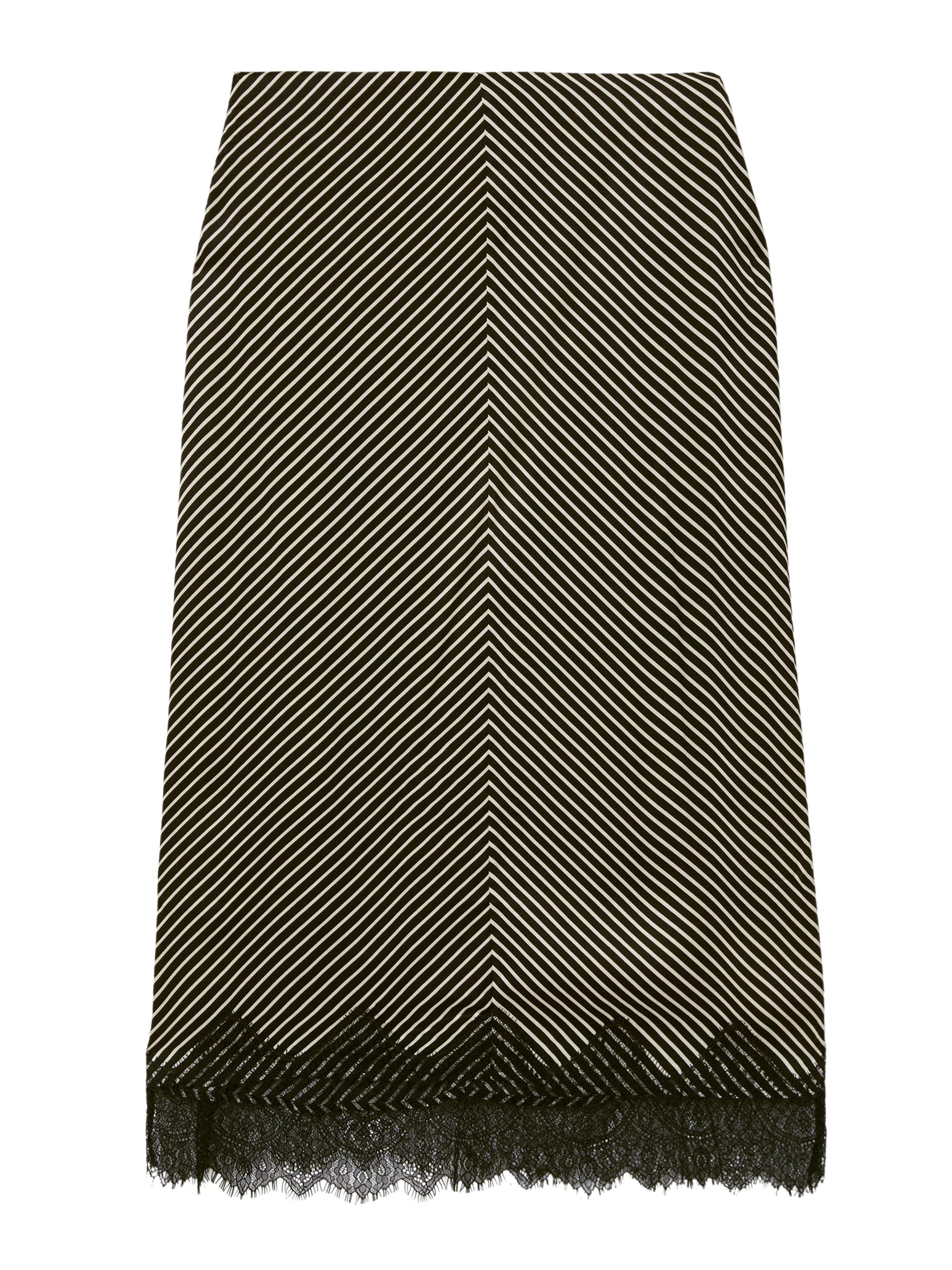 Reiss Women's Ivy Striped Midi-Skirt - Black