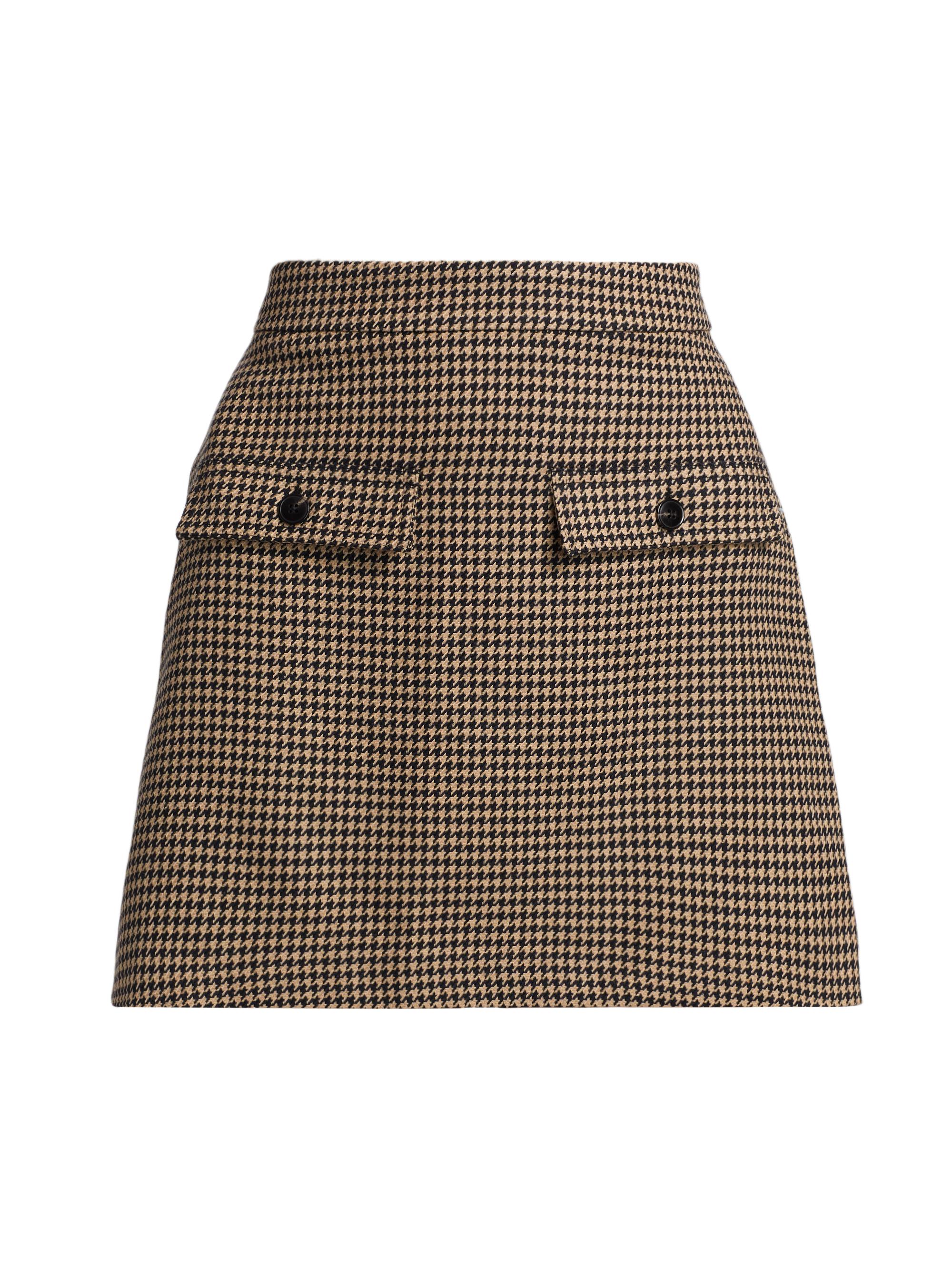 Reiss Women's Wynnie Houndstooth Mini Skirt - Brown