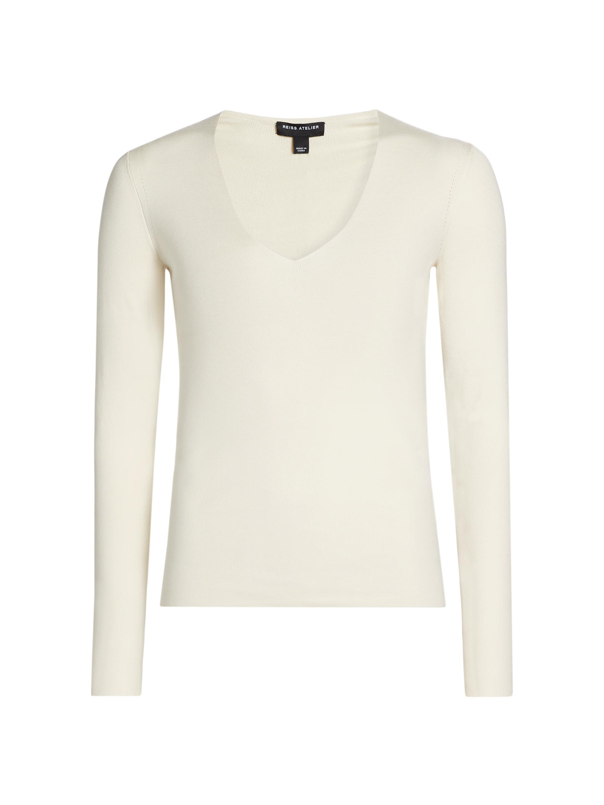Reiss Atelier Women's Maeve Knit Silk-Blend Top - Off White