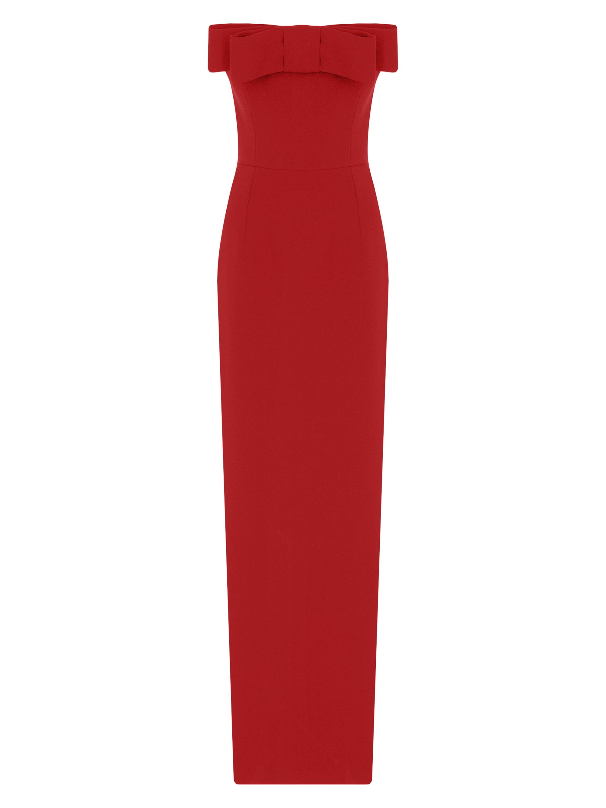The New Arrivals Ilkyaz Ozel Women's Sisu Bow-Detailed Strapless Midi-Dress - Pedro Red