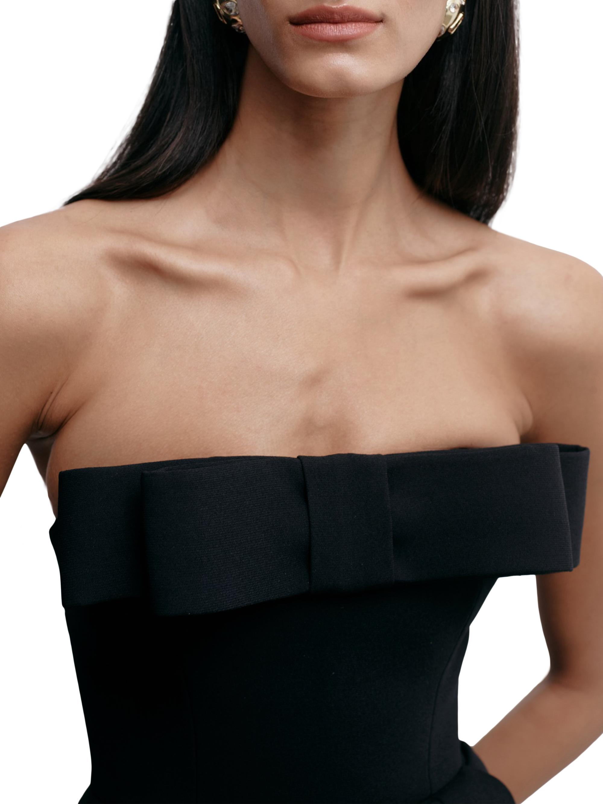 The New Arrivals Ilkyaz Ozel Sisu Bow-Detailed Strapless Midi