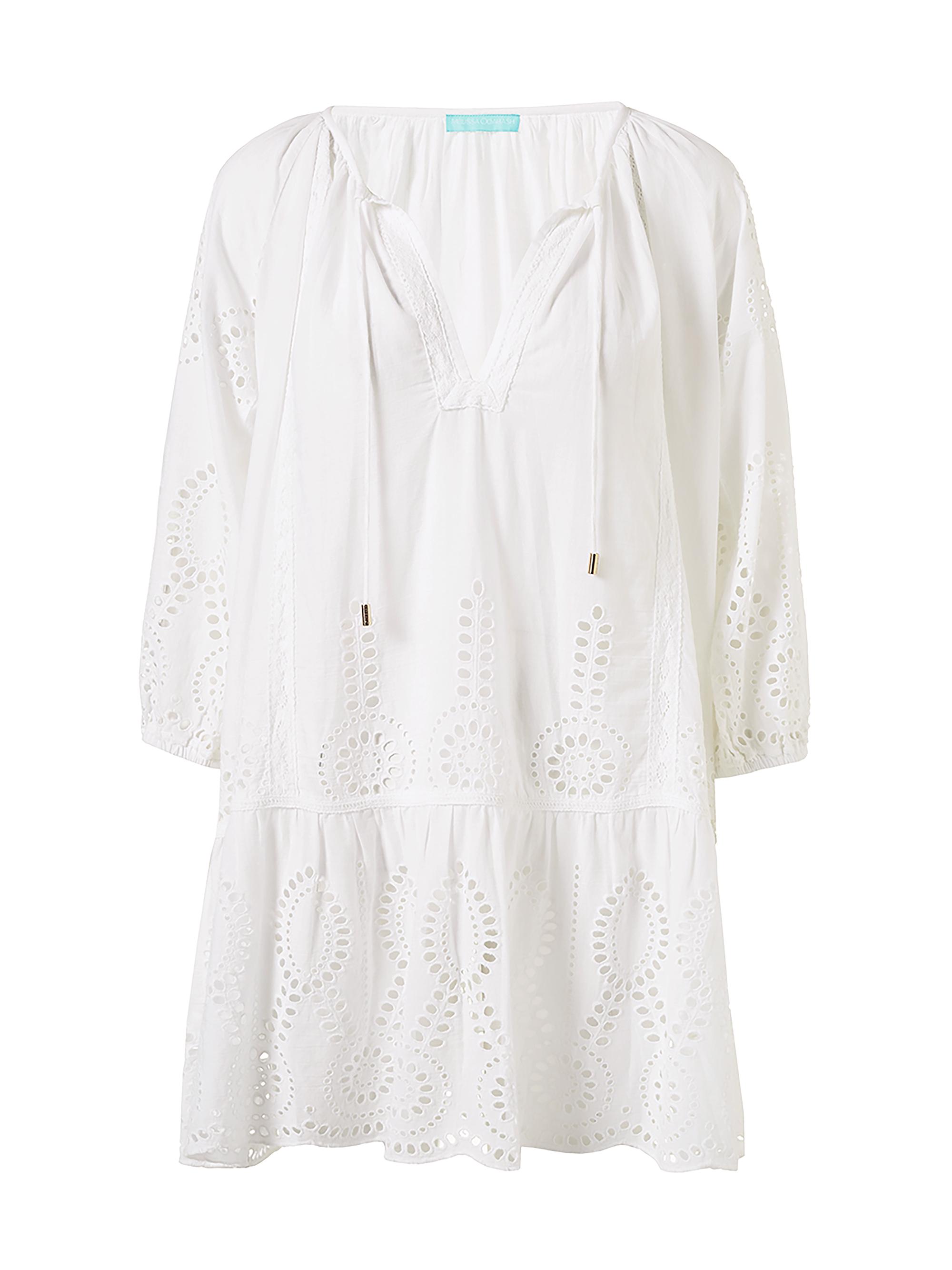 Melissa Odabash Women's Ashley Eyelet Cotton Cover-Up Minidress - White