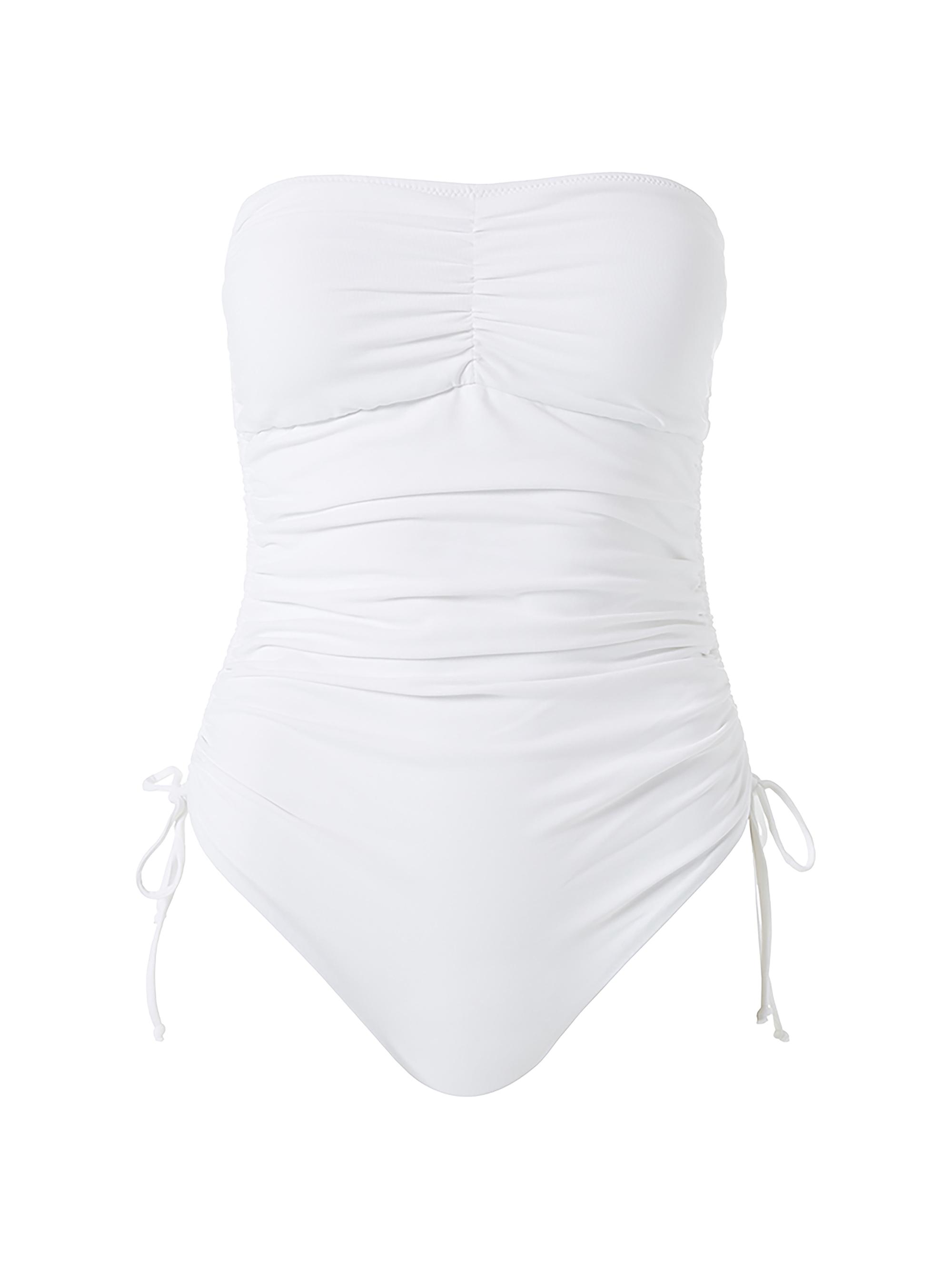 Melissa Odabash Women's Sydney Ruched Bandeau One-Piece Swimsuit - White