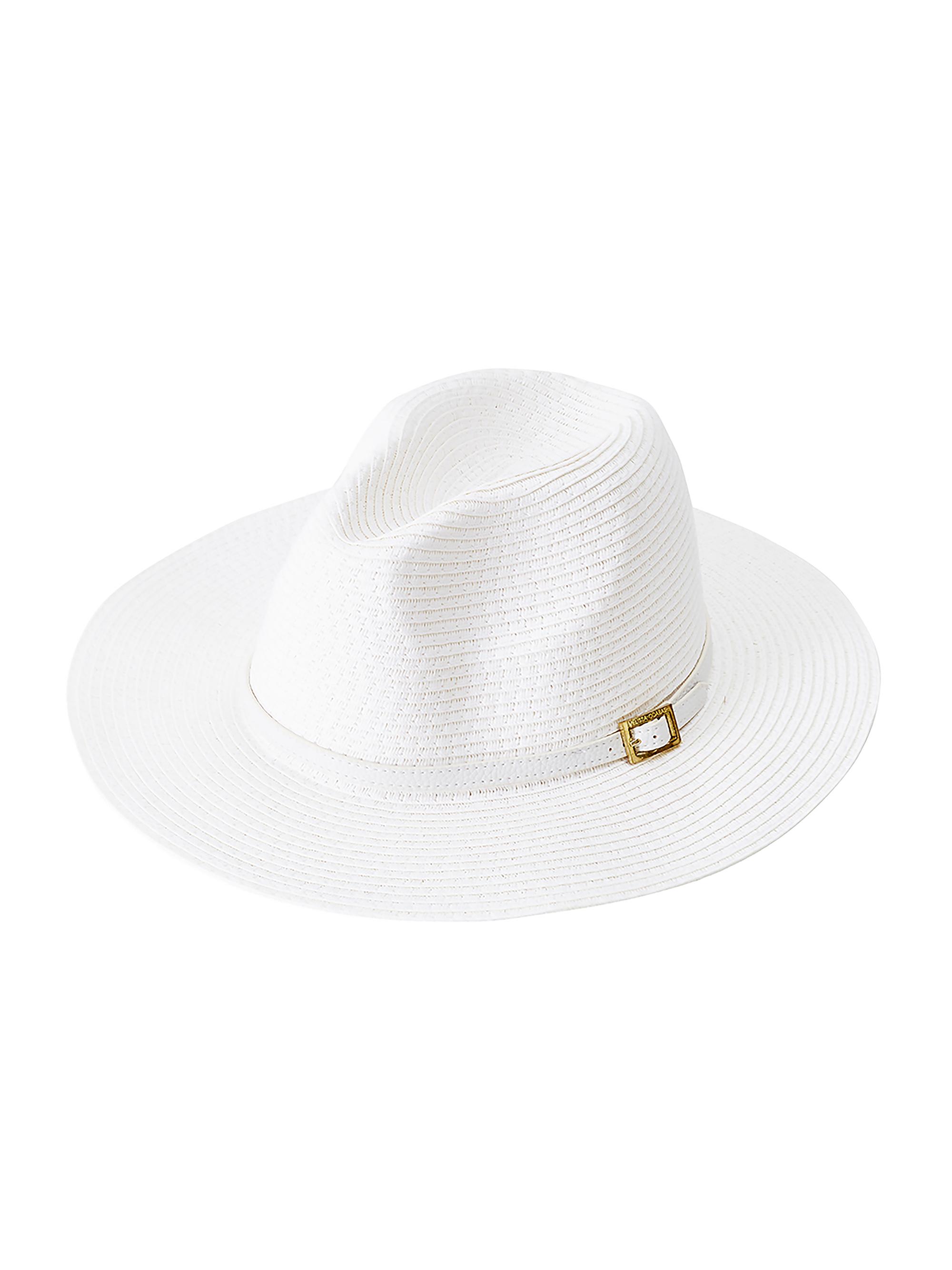 Melissa Odabash Women's Belted Fedora - White White Belt