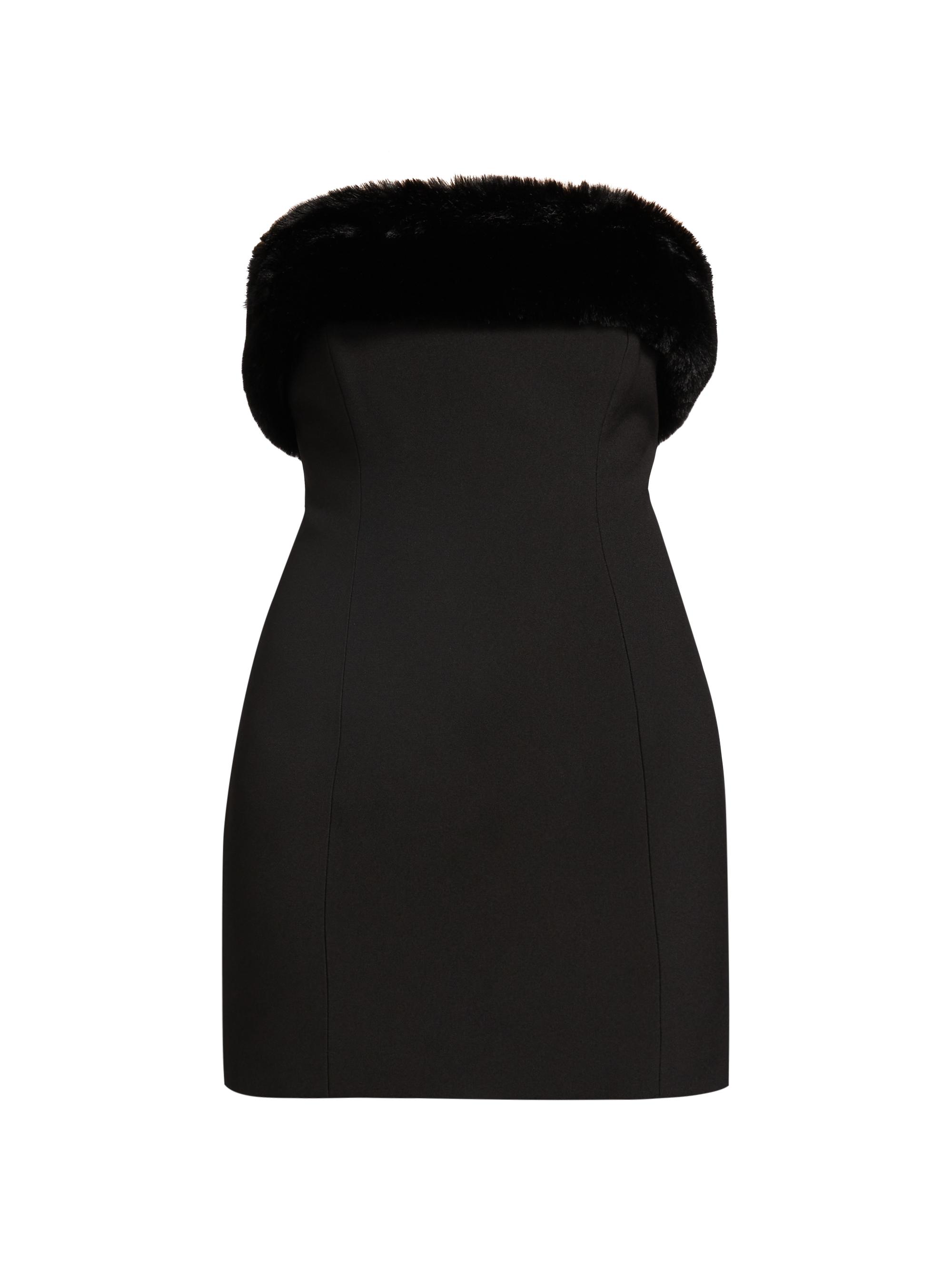 Ronny Kobo Women's Clause Faux Fur-Trimmed Minidress - Black