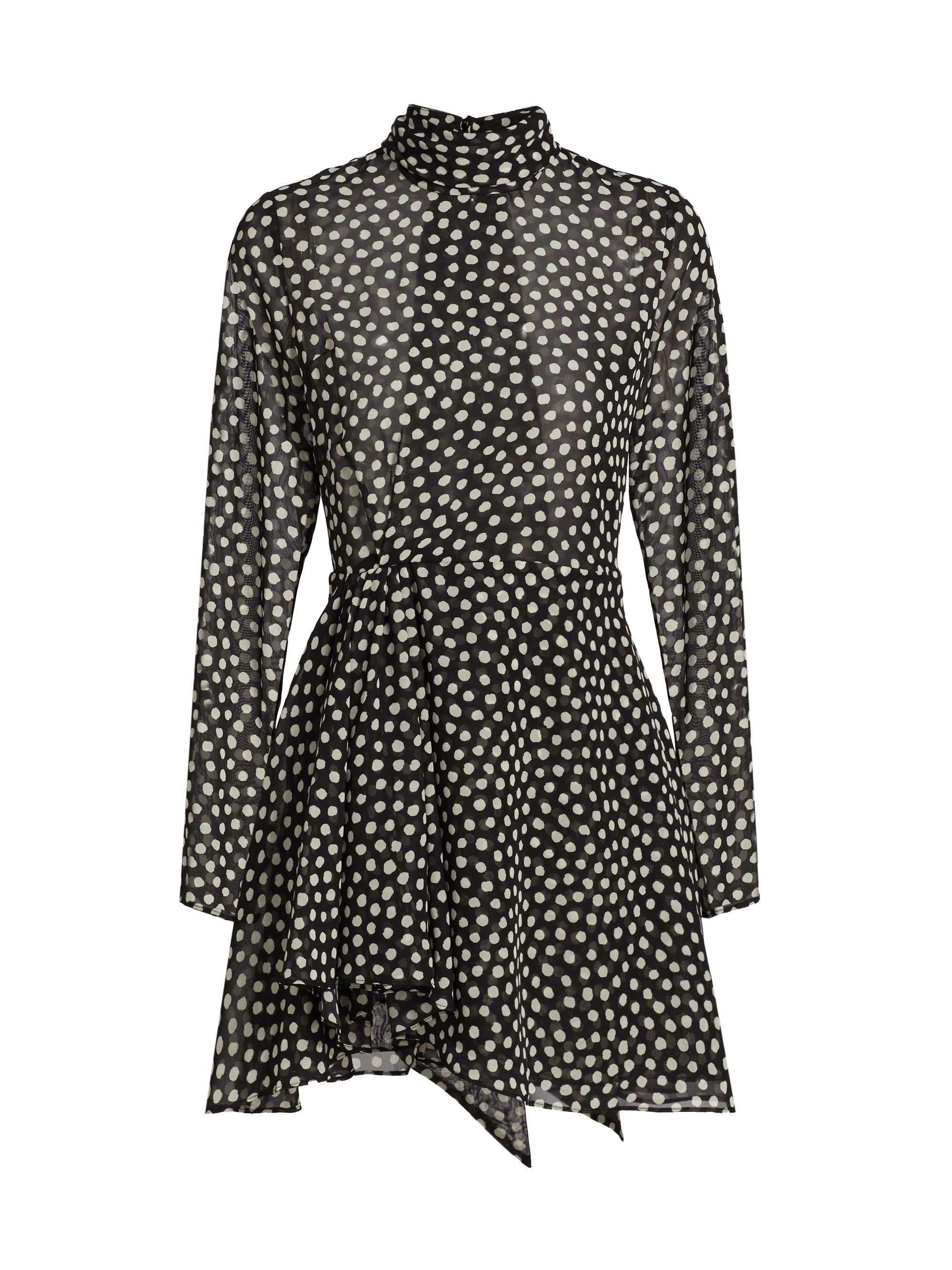 Ronny Kobo Women's Carlotta Polka Dot Tie Minidress - Black