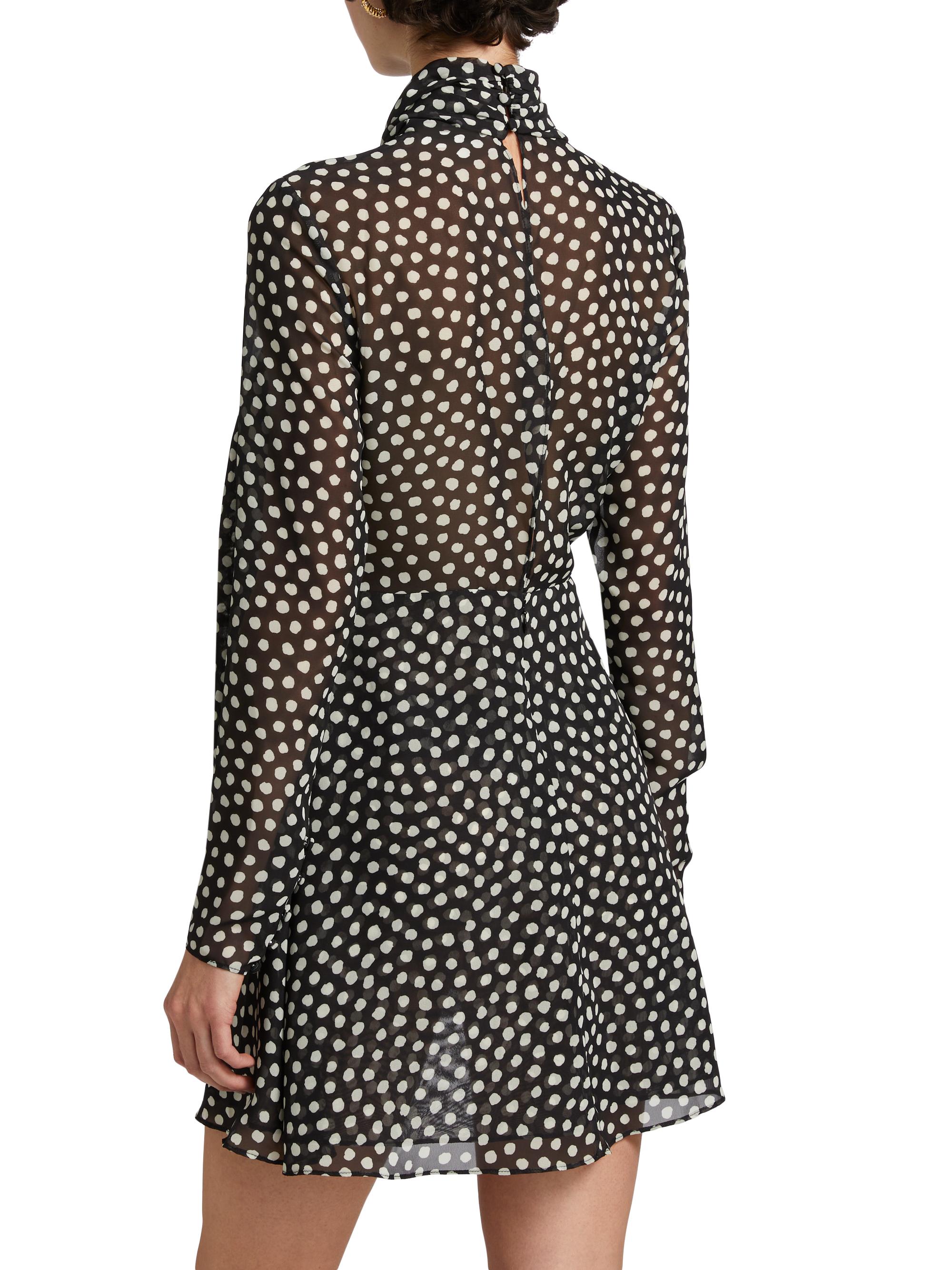 Ronny Kobo Carlotta Polka Dot Tie Minidress Saks Fifth Avenue