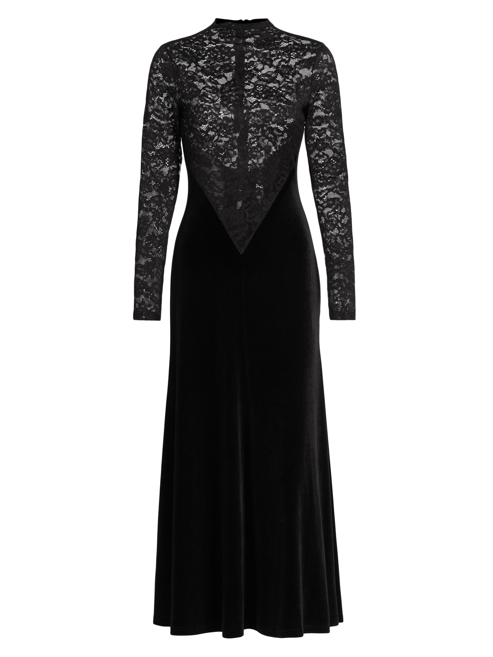 Ronny Kobo Martha Velvet-Lace Long-Sleeve Maxi Dress Saks