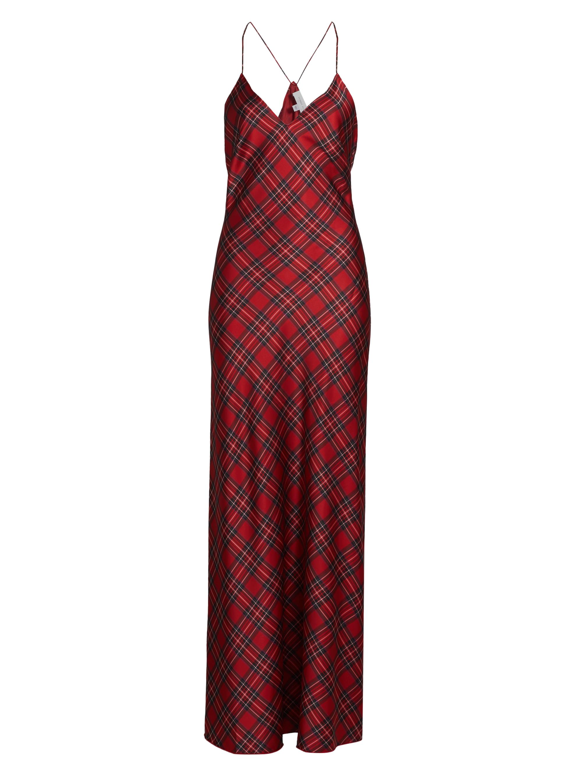 Ronny Kobo Bethanne Plaid Satin Maxi Dress Saks Fifth Avenue
