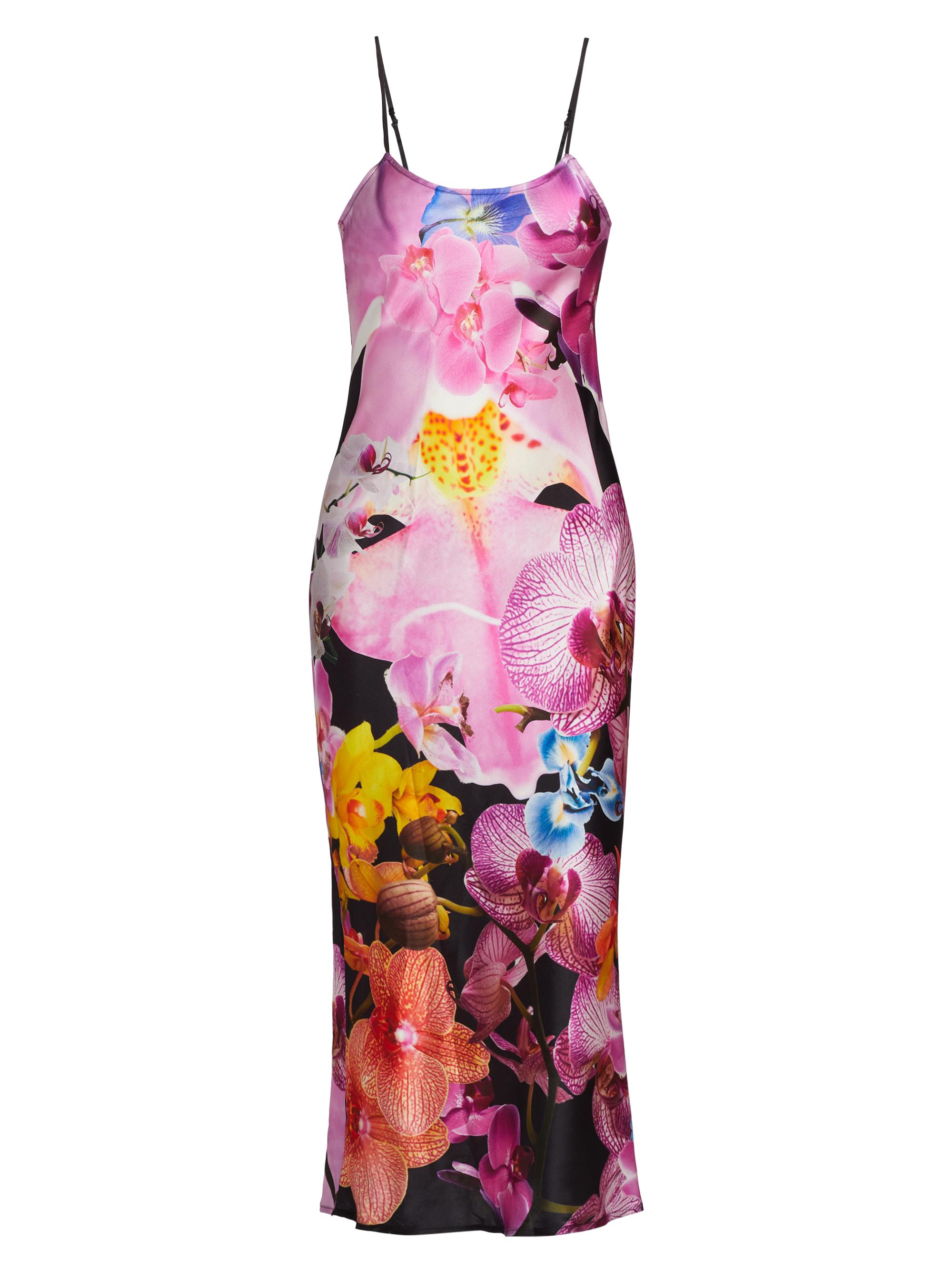 BruceGlen Women's Orchid Silk Charmeuse Slip Midi-Dress - Black