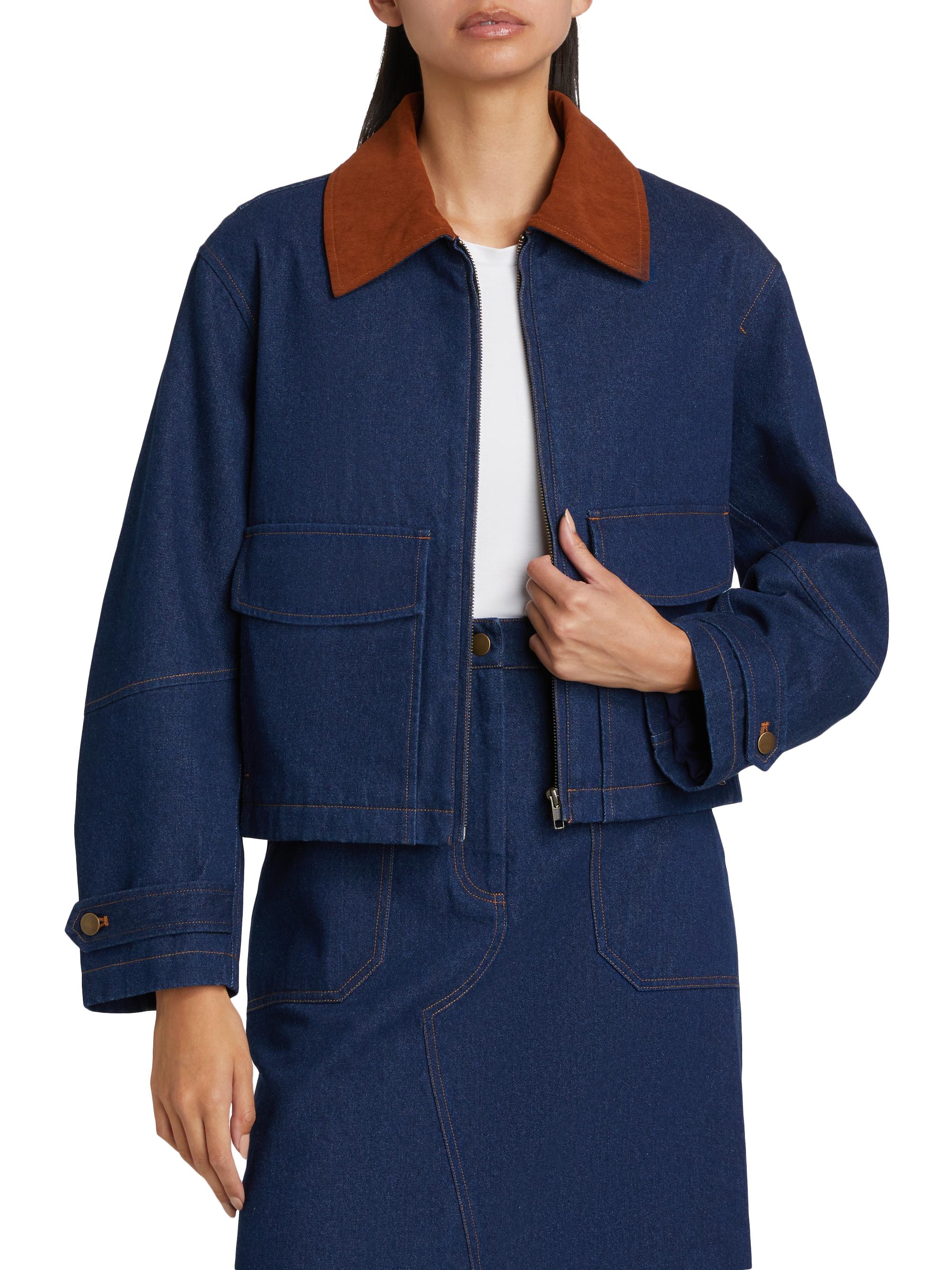 If Only Studio Corduroy-Collar Denim Jacket | Saks Fifth Avenue