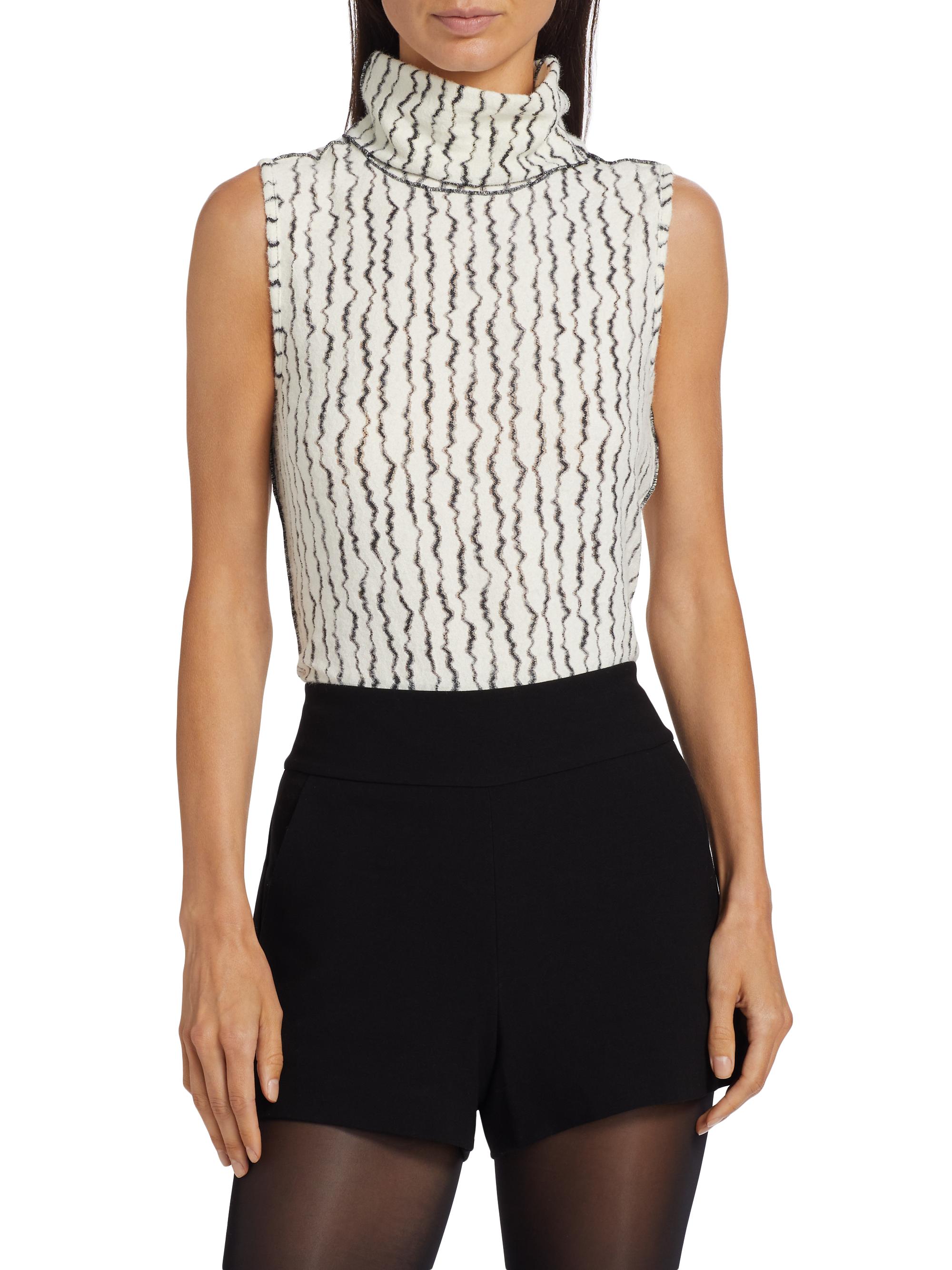 If Only Studio Textured Wave Sleeveless Turtleneck Top | Saks