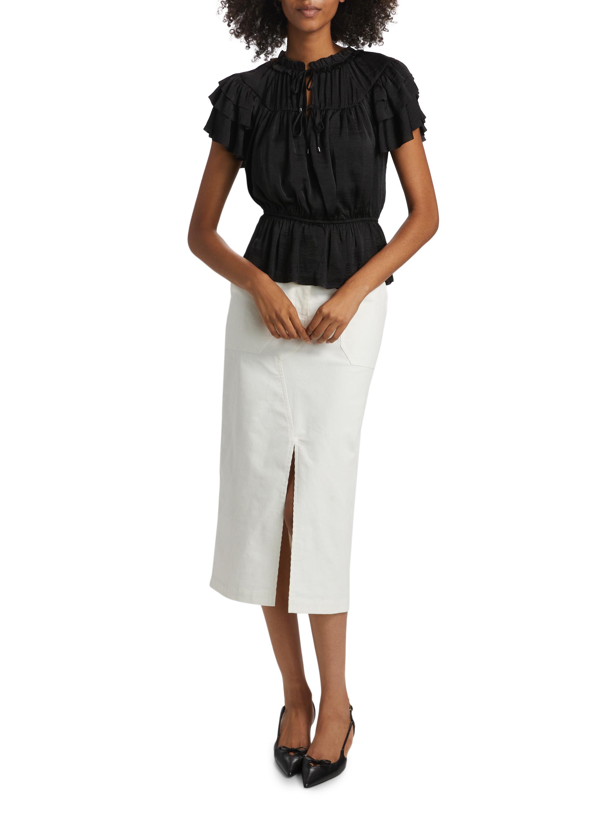 UN3D. BACK OPEN PEPLUM OP 36 Green Square Neck Peplum Top by