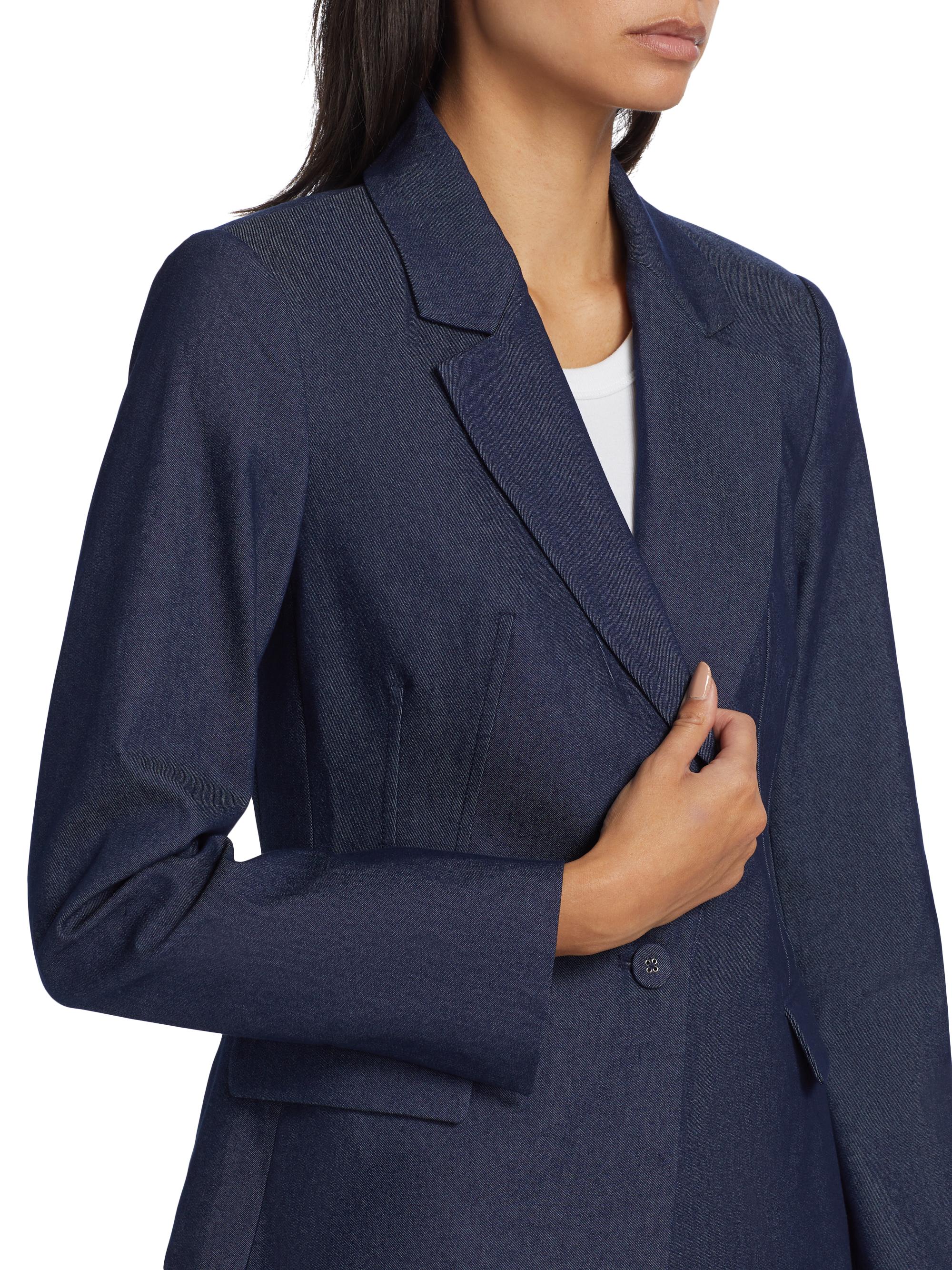 A*i様 Studio Doe Single-Breasted Wide Bla If Only Studio Stretch-Denim Single-Breasted Blazer | Saks Fifth