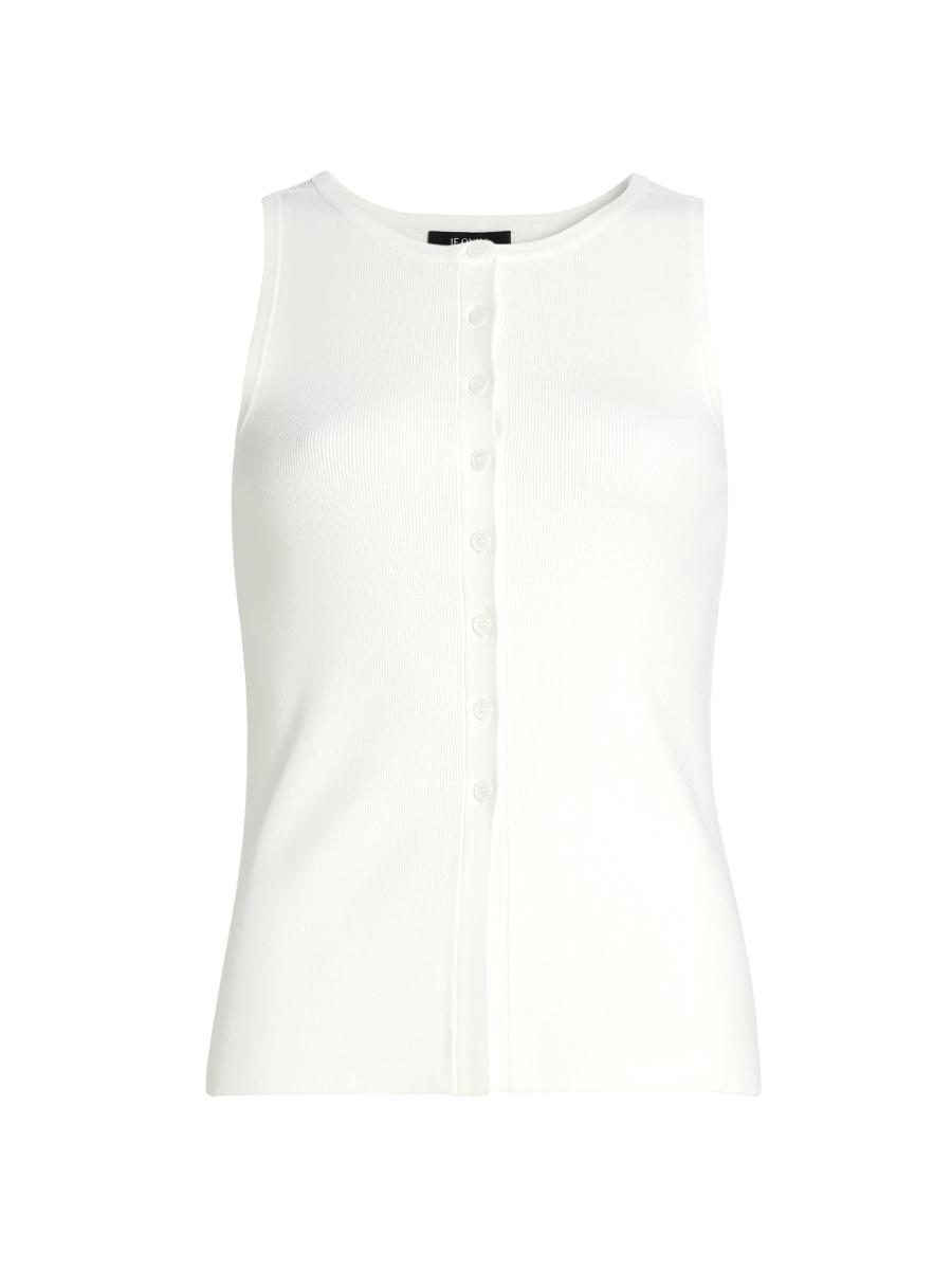If Only Studio Women's Knit Sleeveless Cardigan In White