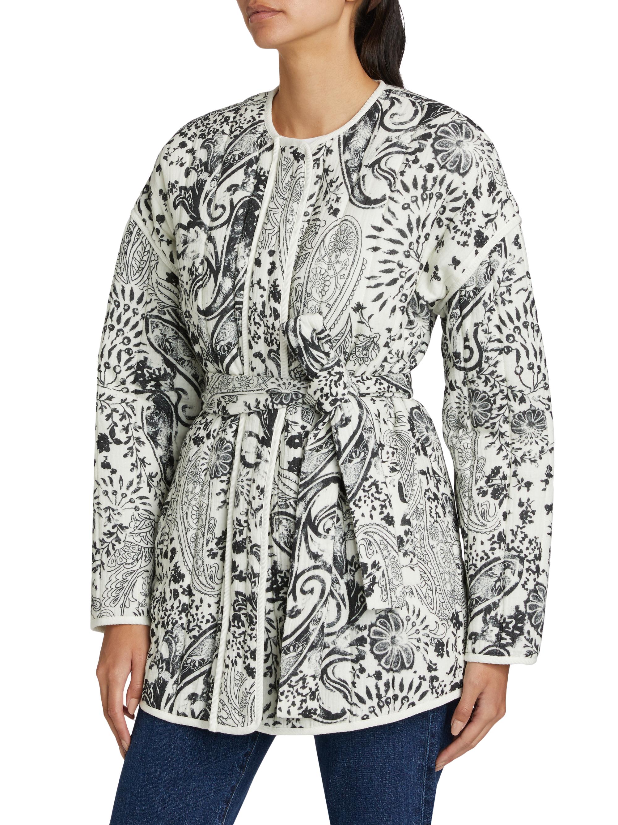 If Only Studio Paisley Cotton Tie-Waist Jacket | Saks Fifth