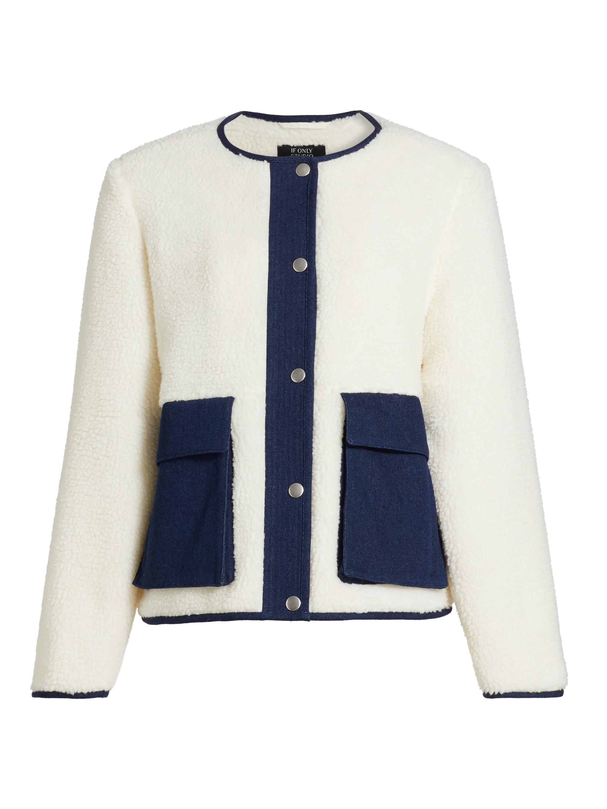 If Only Studio Faux-Sherpa & Denim Jacket | Saks Fifth Avenue