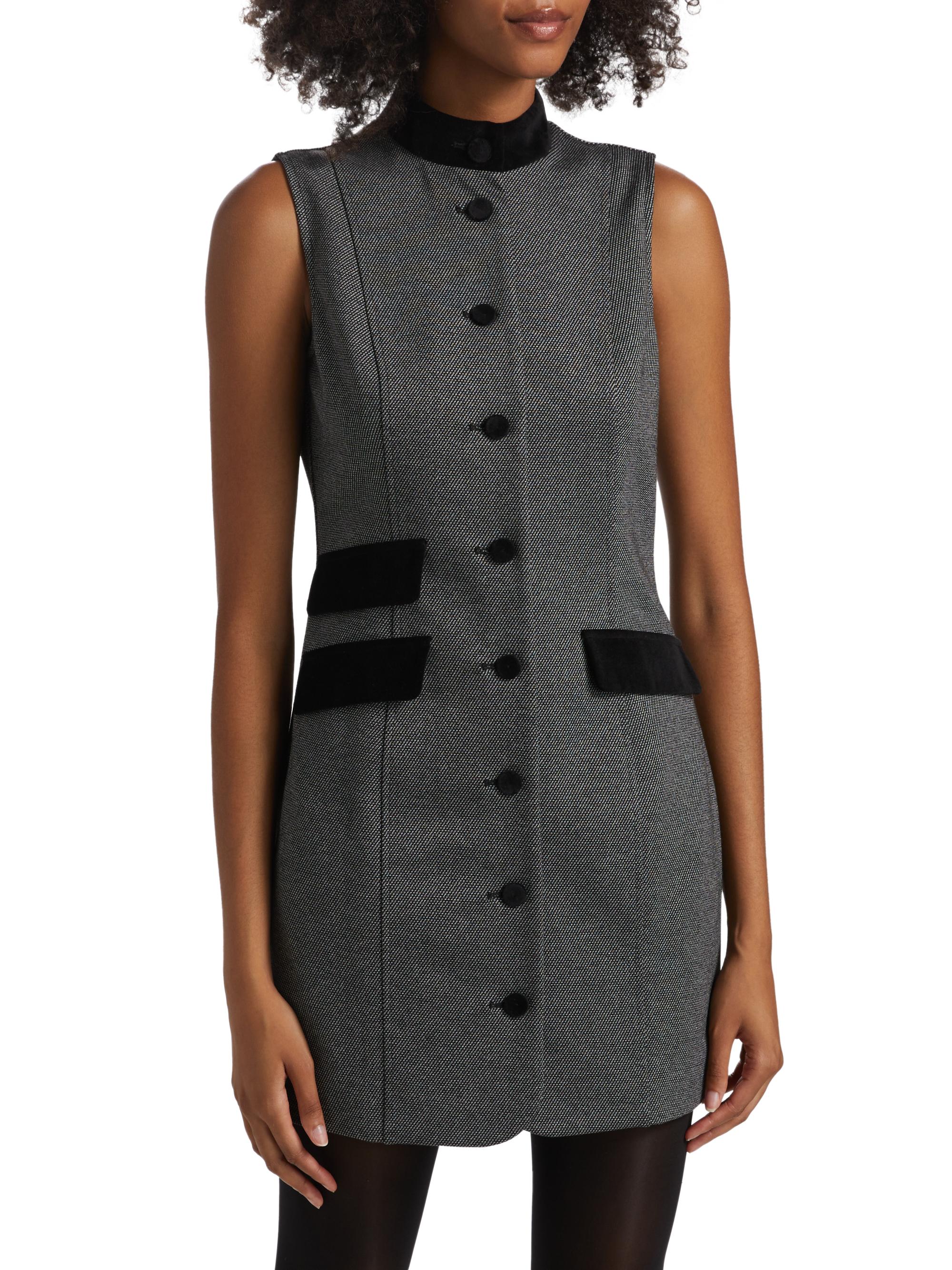 If Only Studio Velvet-Trim Sleeveless Sheath Minidress | Saks