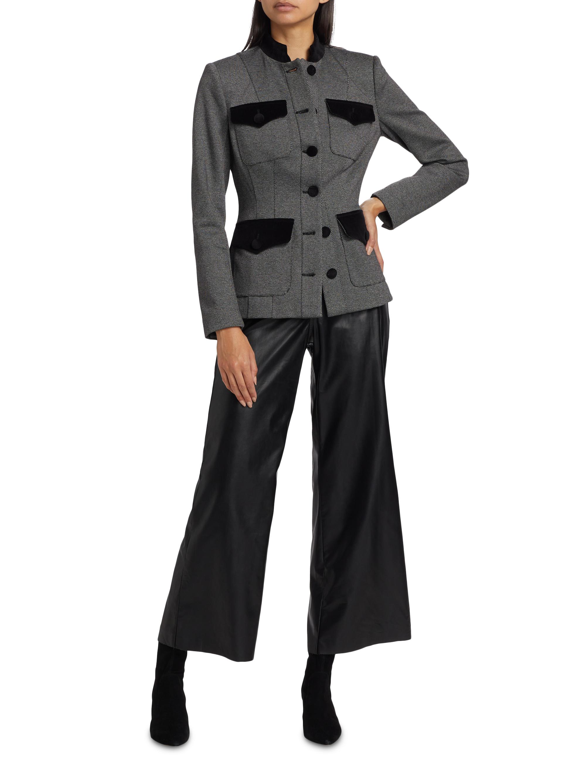 If Only Studio Velvet-Trim Military Blazer | Saks Fifth Avenue