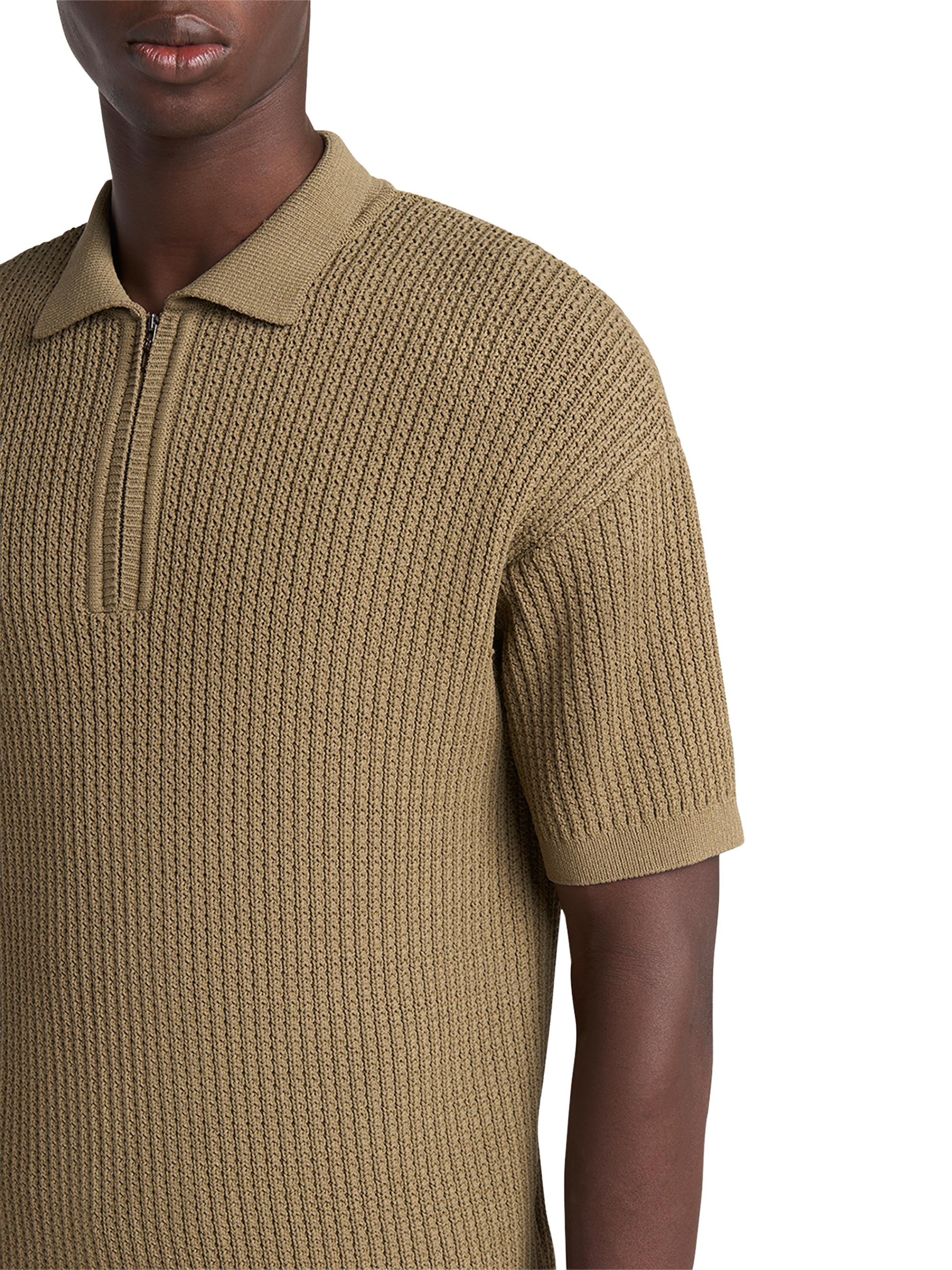 トップス Ribbed jersey polo shirt Giorgio Armani Rib-Knit Short-Sleeve Polo Shirt | Saks Fifth Avenue