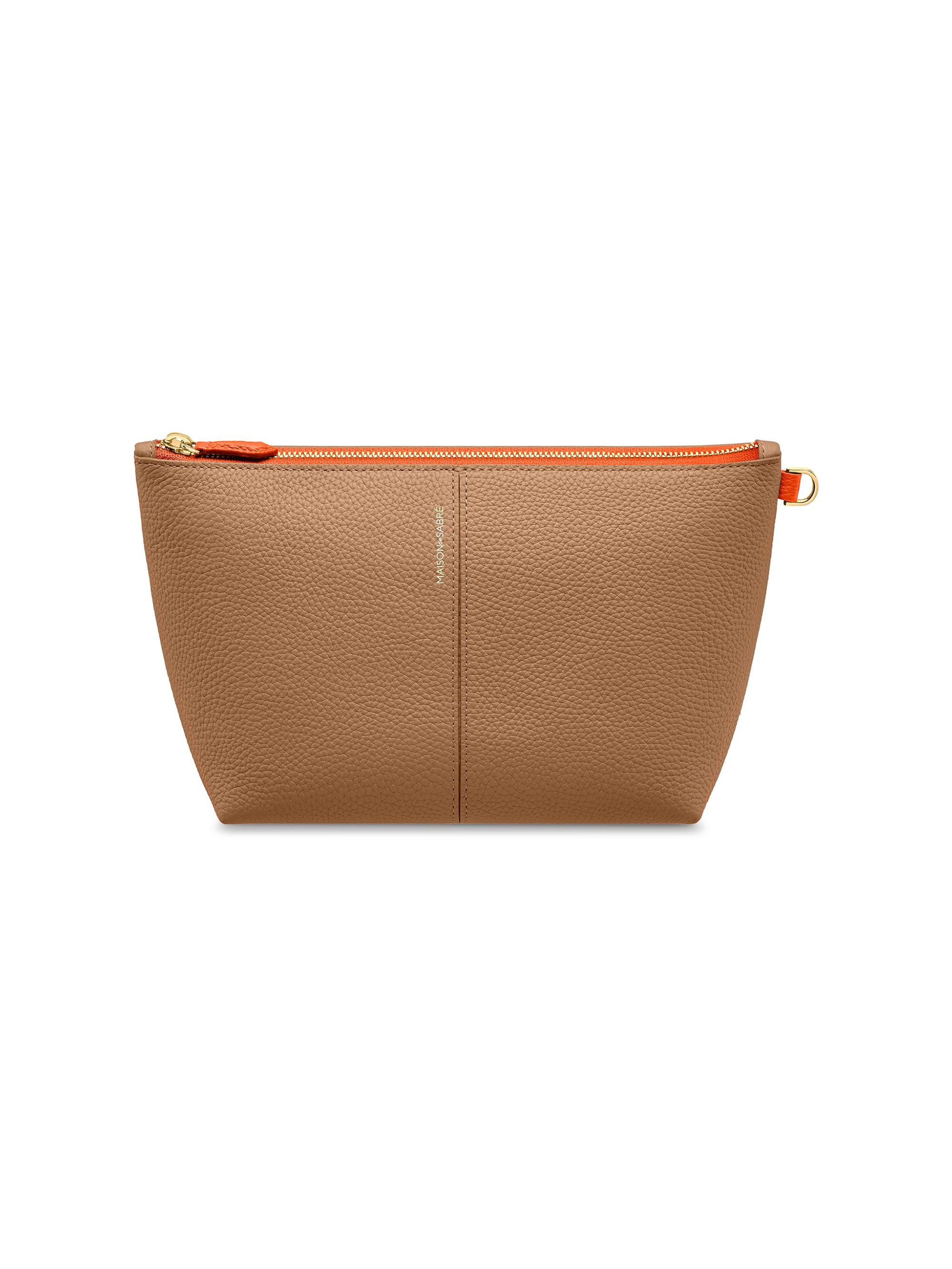 Maison de Sabre Women's Small Leather Flaire Pouch - Manhattan Sandstone