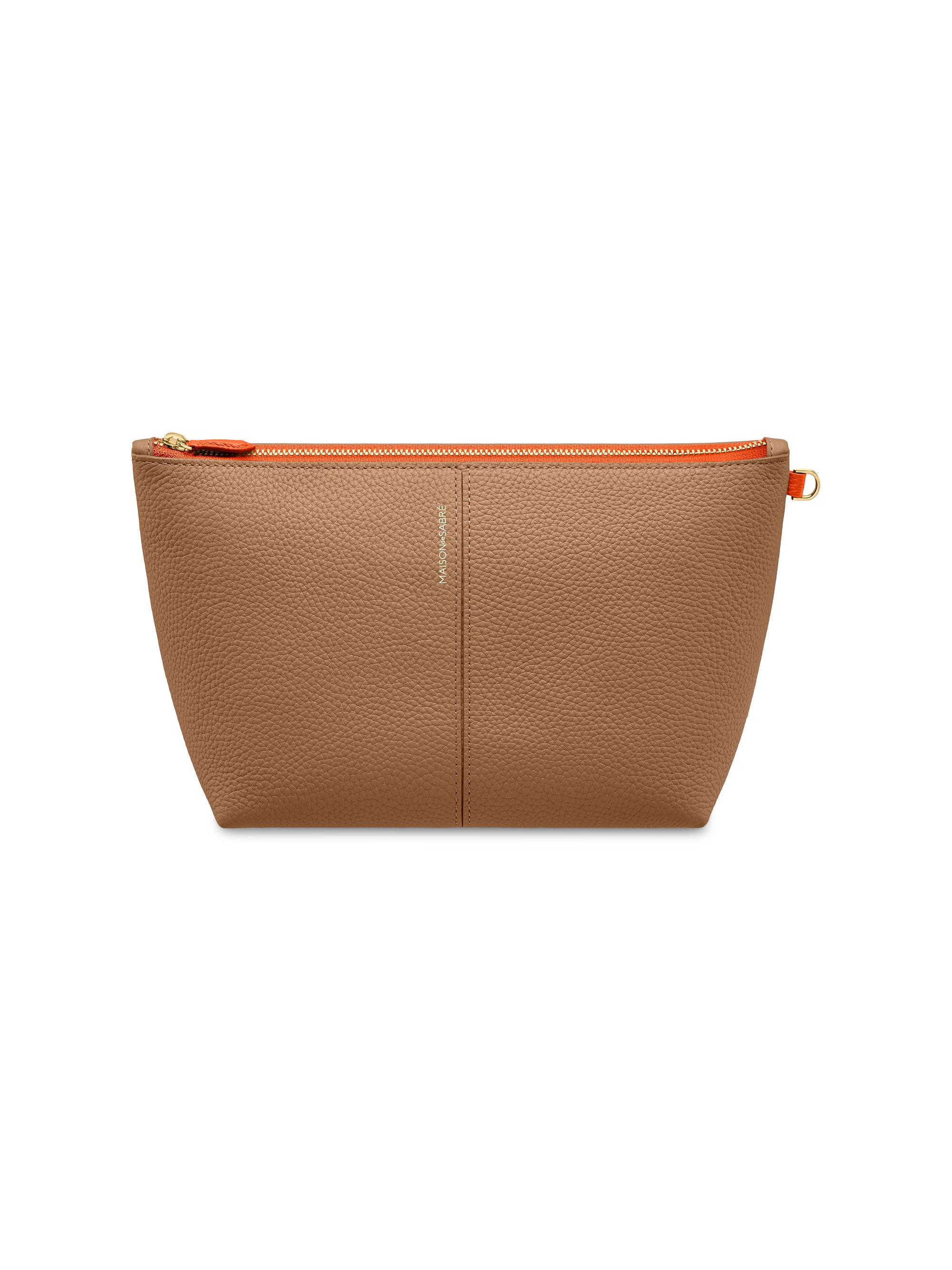 Maison de Sabre Women's Medium Leather Flaire Pouch - Manhattan Sandstone
