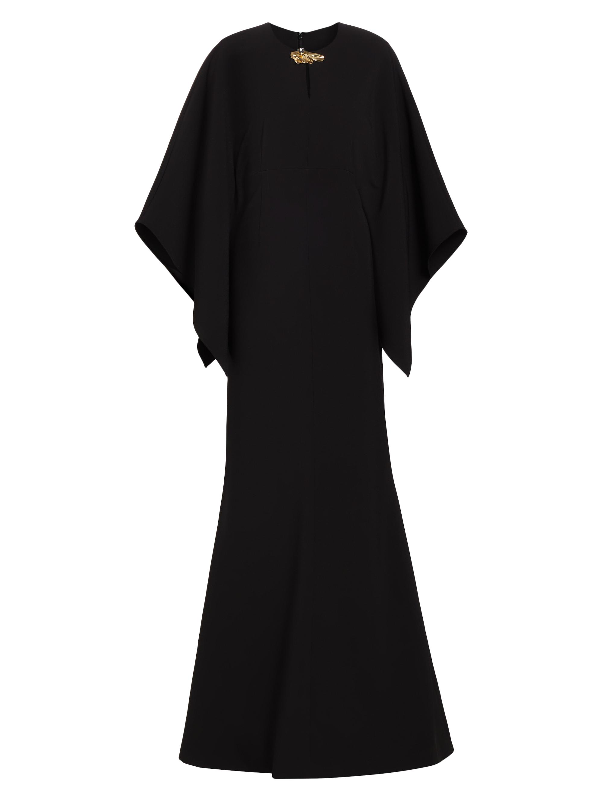 Teri Jon by Rickie Freeman Women's Brooch-Embellished Crepe Gown - Black