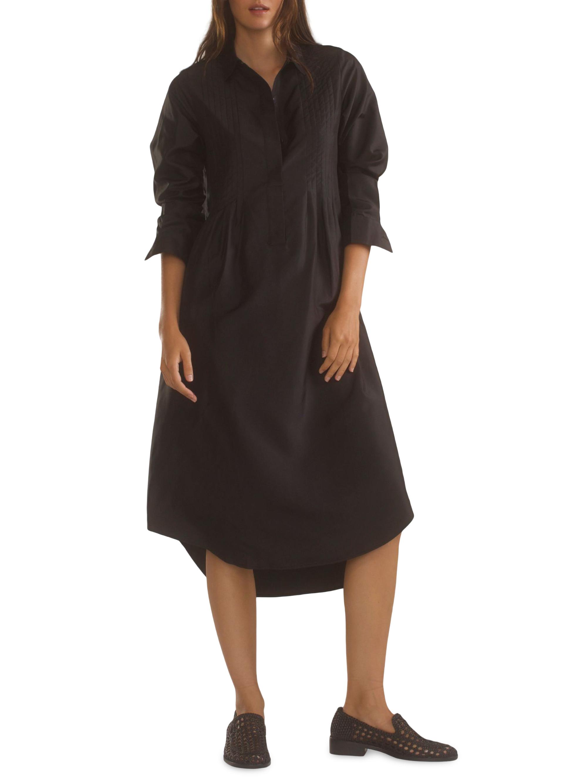 Cynthia Rowley Silk Taffeta Pintuck Shirt Midi-Dress | Saks Fifth
