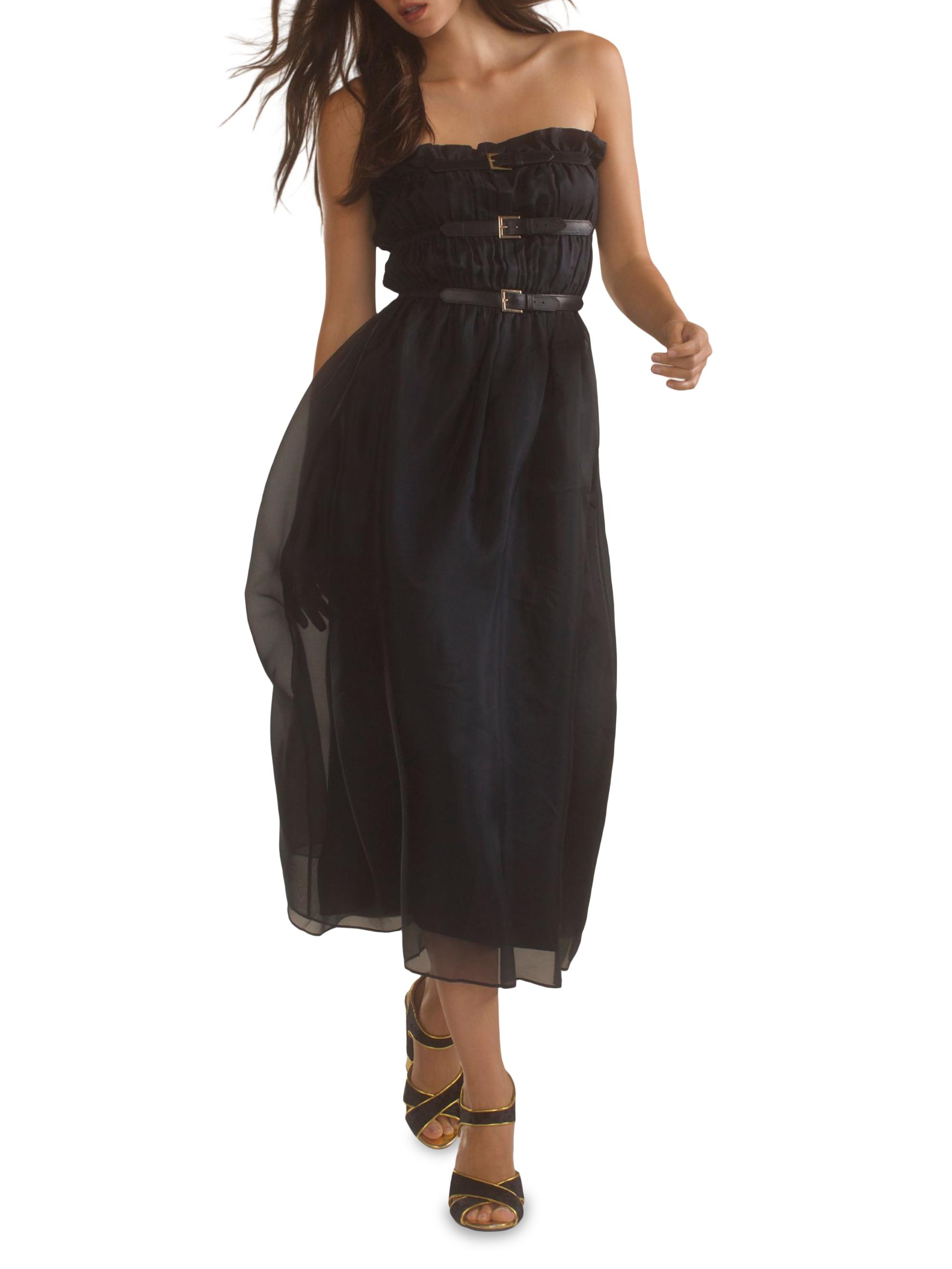 Cynthia Rowley Strapless Silk Organza Buckle Midi-Dress | Saks Fifth Avenue