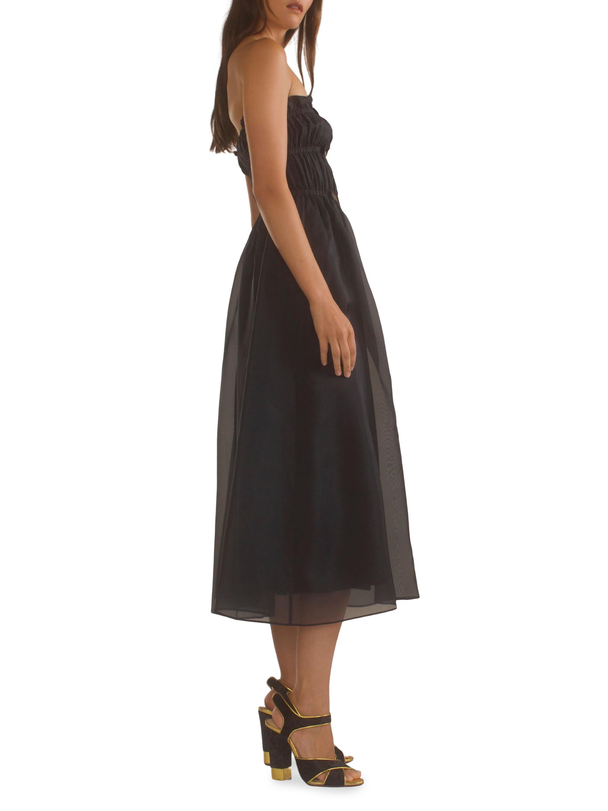 princess polly baby blue dress Cynthia Rowley Women's Printed Lurex Midi Dress - Black