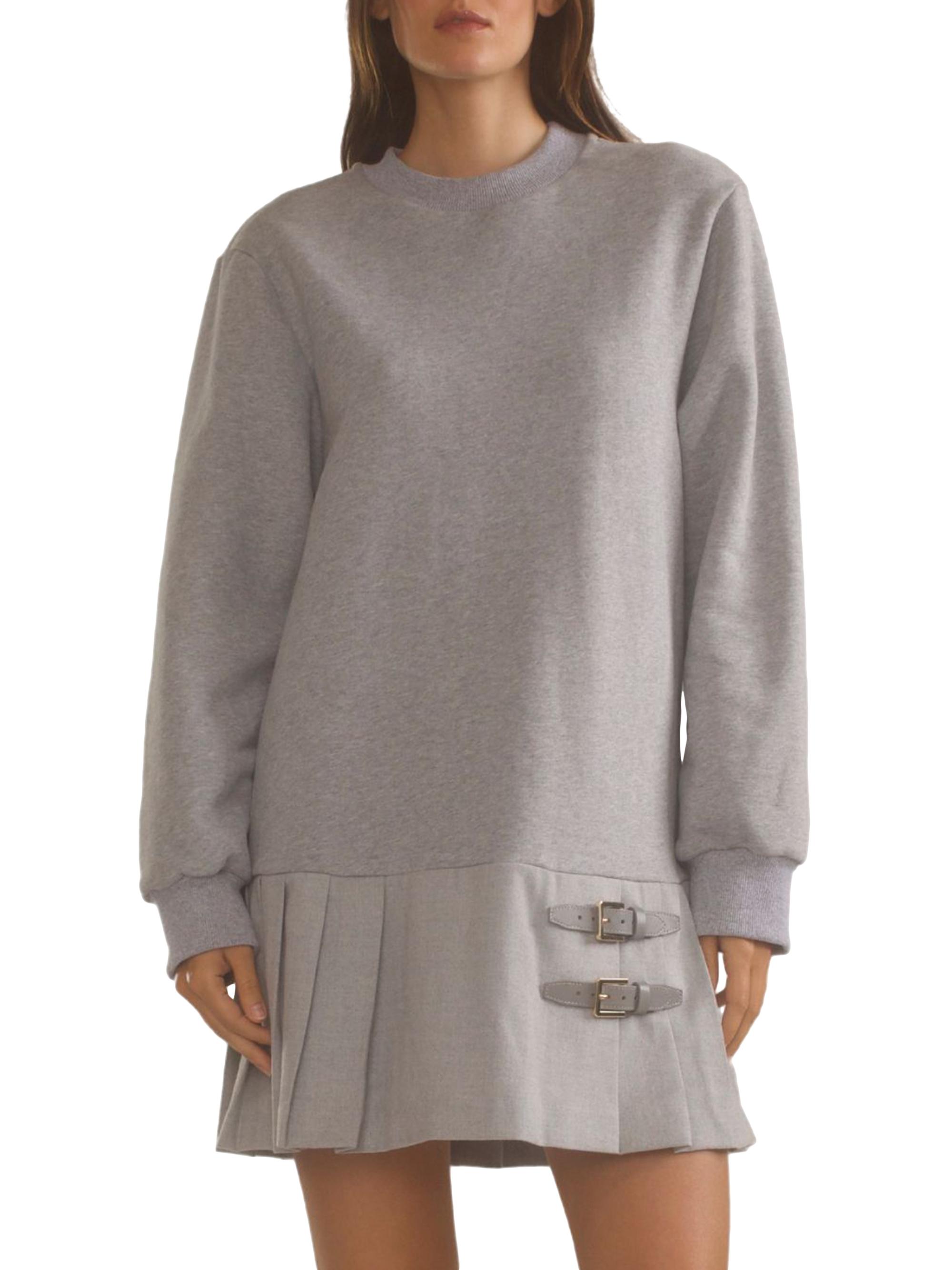 Cynthia Rowley Women's Toggle Straps Long-Sleeve Sweatshirt Minidress - Heather Grey