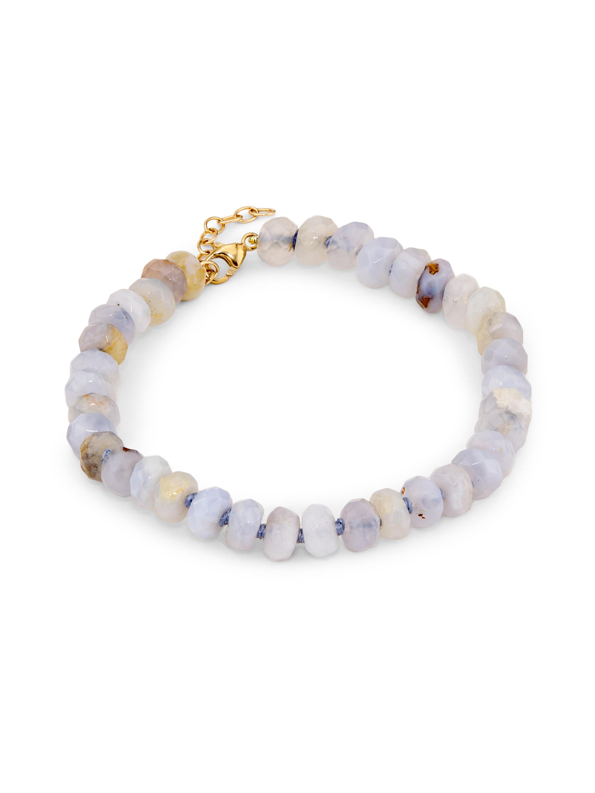 Jia Jia Women's Oracle 14K Yellow Gold & Blue Lace Agate Beaded Bracelet - Agate