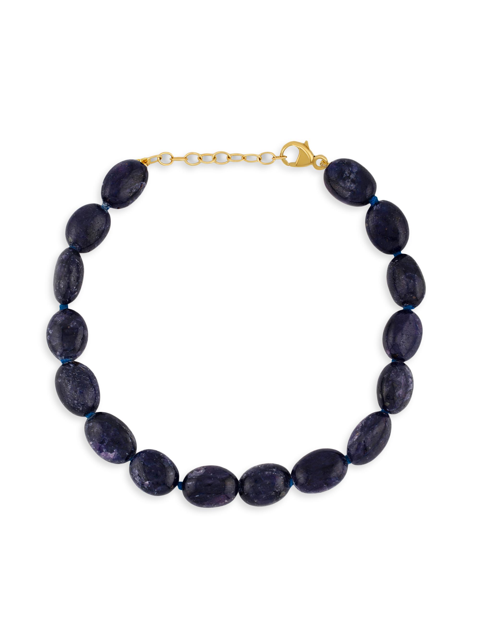 Jia Jia Women's 14K Yellow Gold & Blue Sapphire Beaded Bracelet - Quartz
