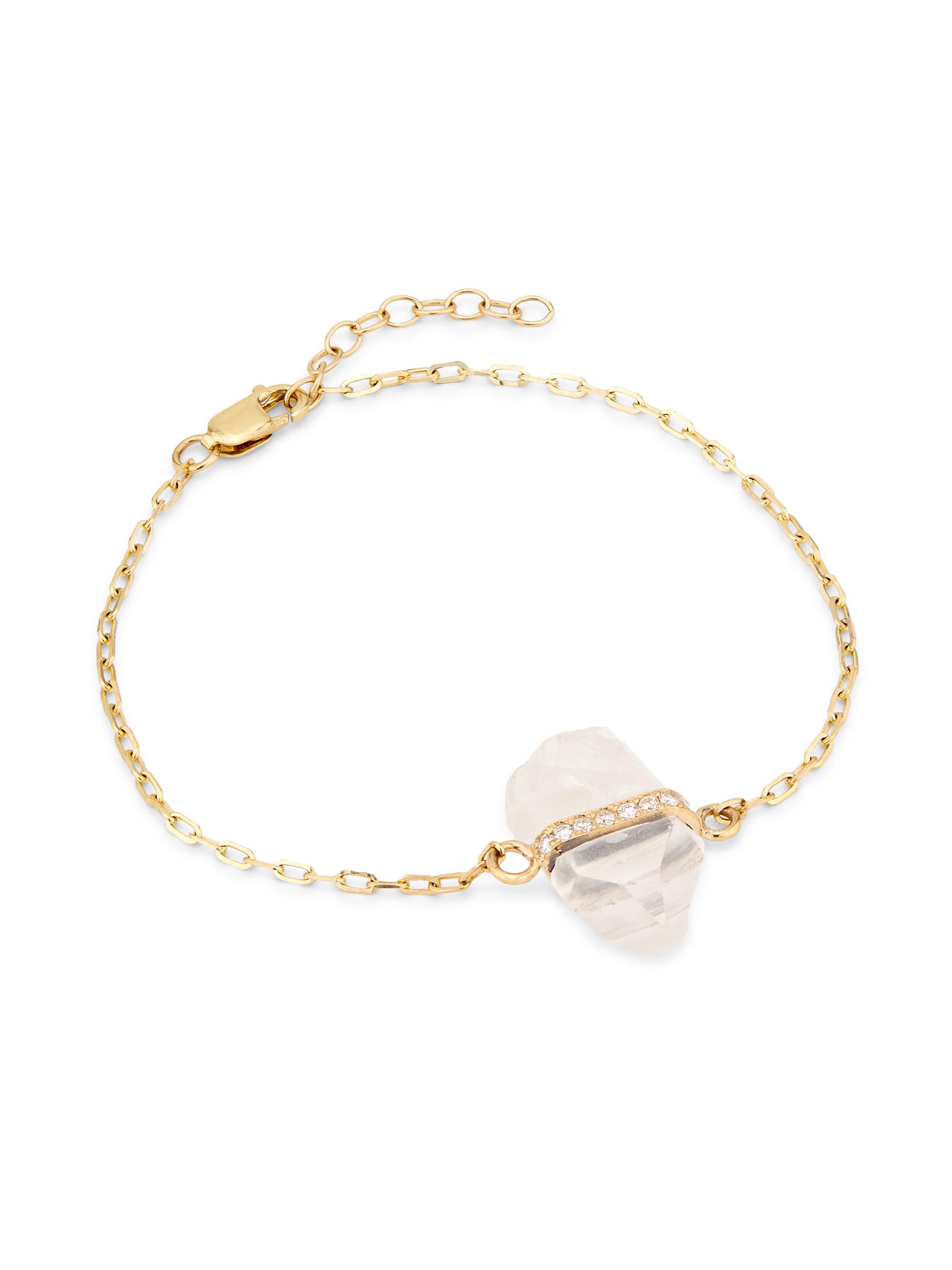 Jia Jia Women's Crystalline 14K Yellow Gold, Crystal Quartz & 0.25 TCW Diamond Bracelet - Quartz