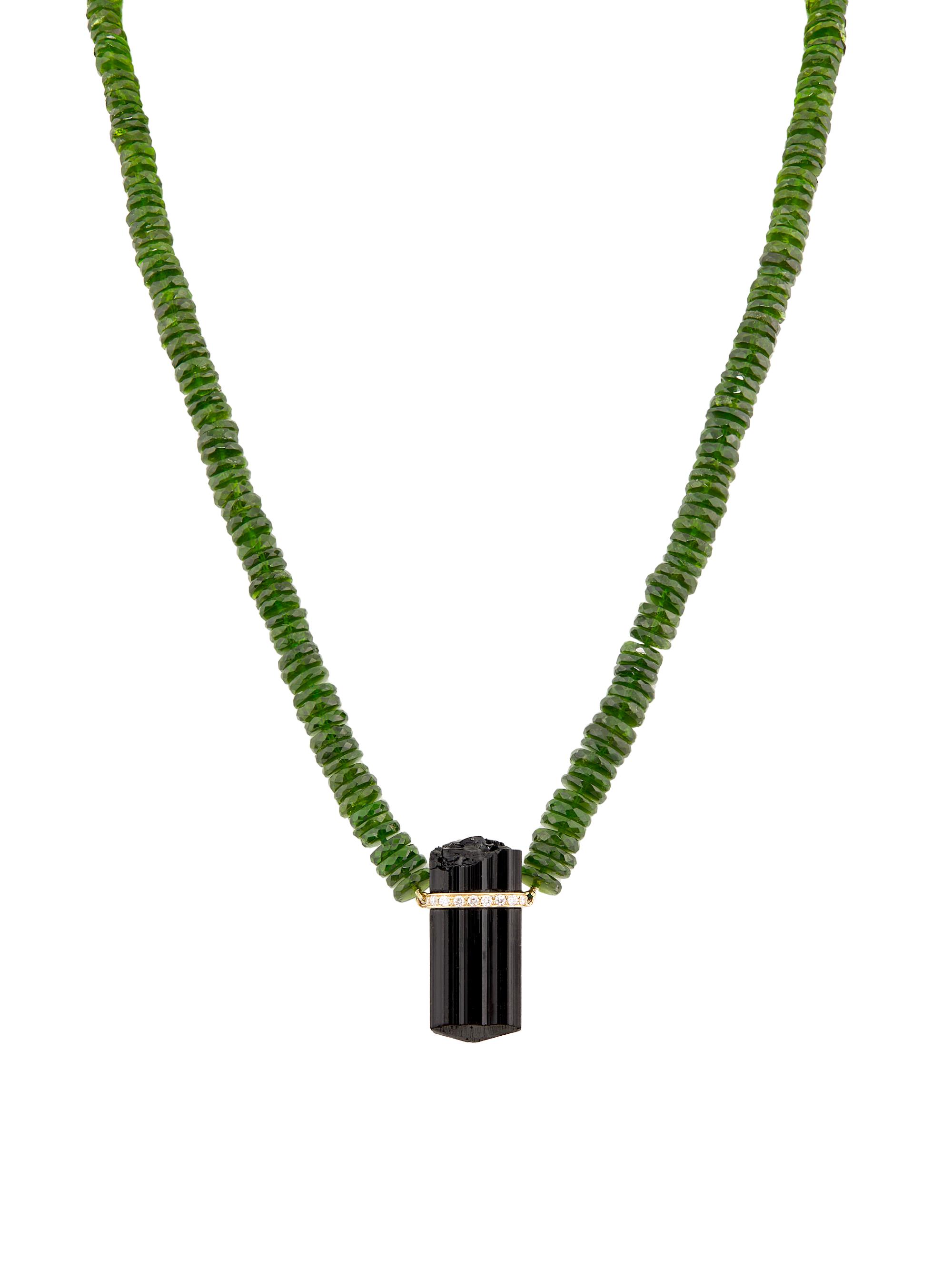 Jia Jia Women's Aurora 14K Yellow Gold & Multi-Gemstone Beaded Pendant Necklace - Green Diopside