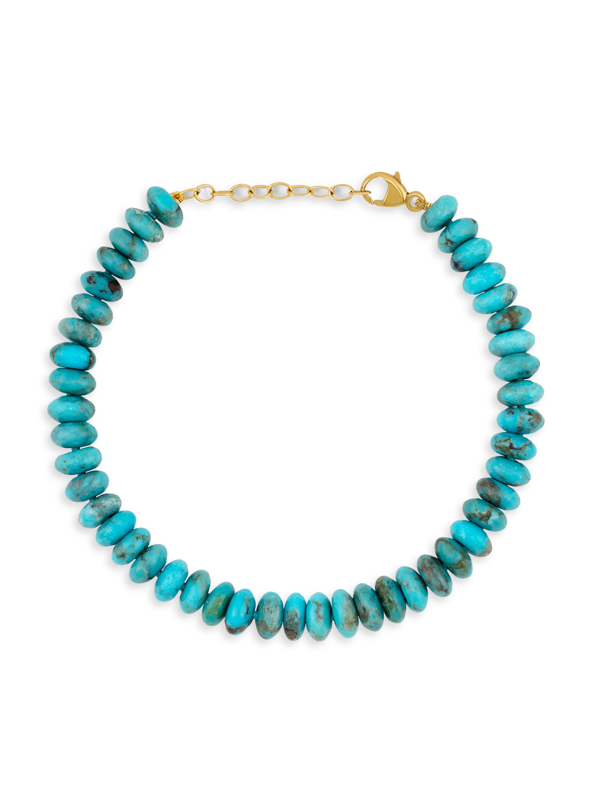 Jia Jia Women's 14K Yellow Gold & Kingman Turquoise Beaded Bracelet - Turquoise