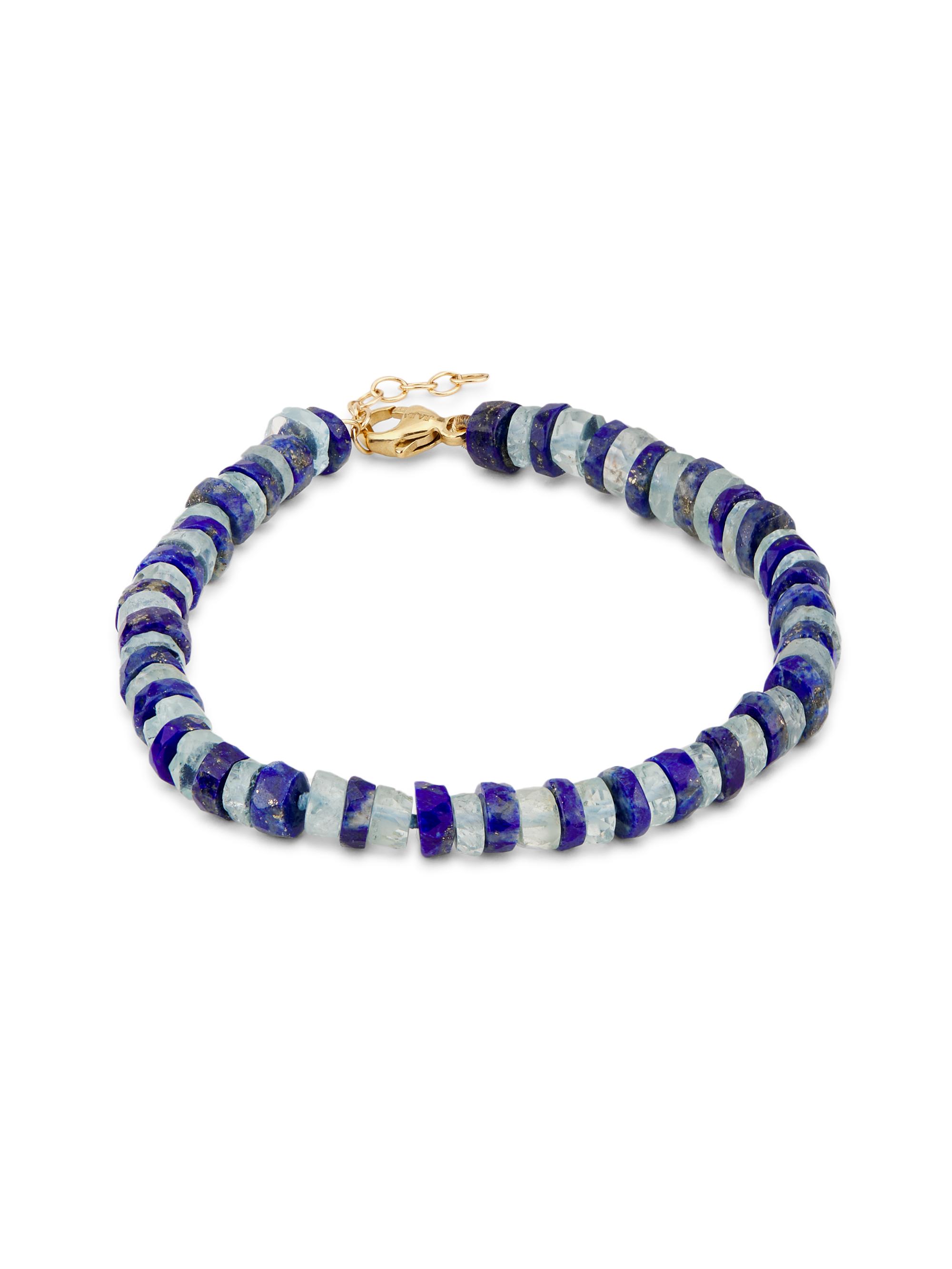 Jia Jia Women's Aurora 14K Yellow Gold, Lapis Lazuli & Aquamarine Beaded Bracelet - Blue