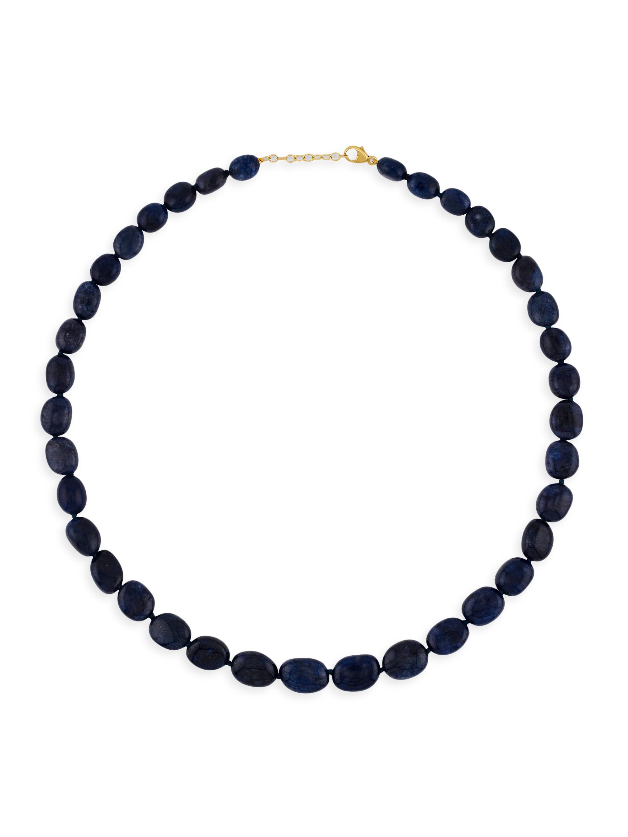 Jia Jia Women's 14K Yellow Gold & Blue Sapphire Beaded Necklace - Blue Sapphire