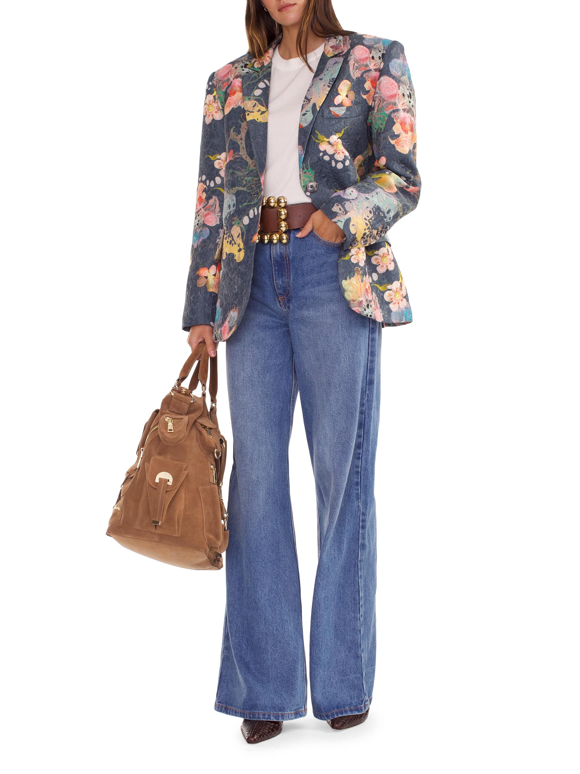 Cynthia Rowley Floral Brocade Oversized Single-Breasted Blazer