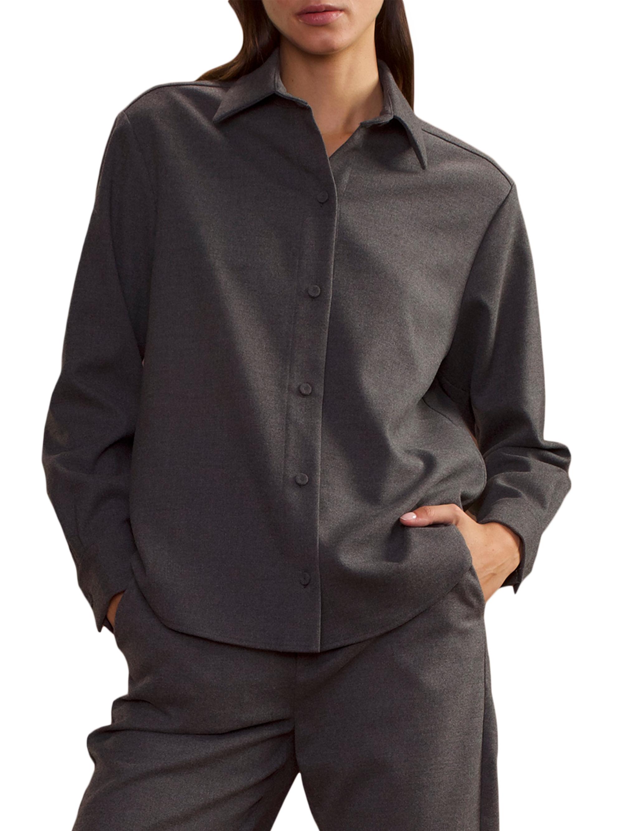 Cynthia Rowley Women's Button-Front Shirt - Heather Grey