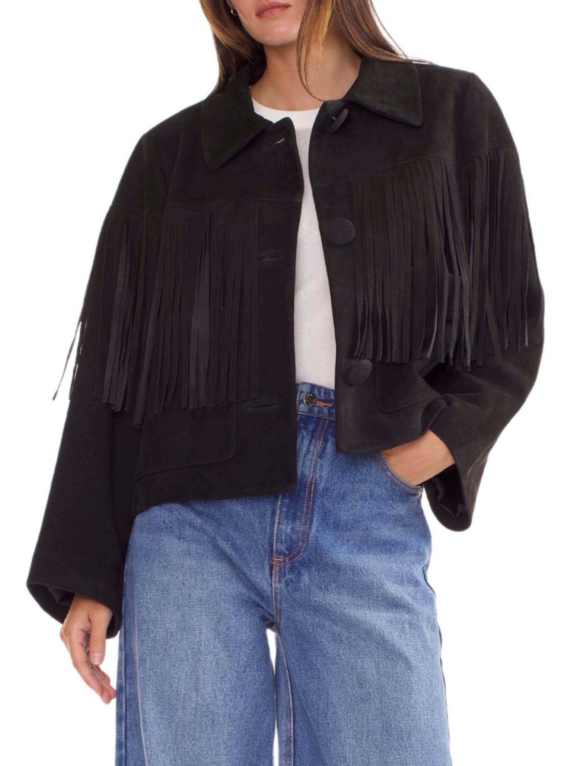 Jeans Avenue Plus Size Fringe Vest Rails Rodeo Fringe Denim